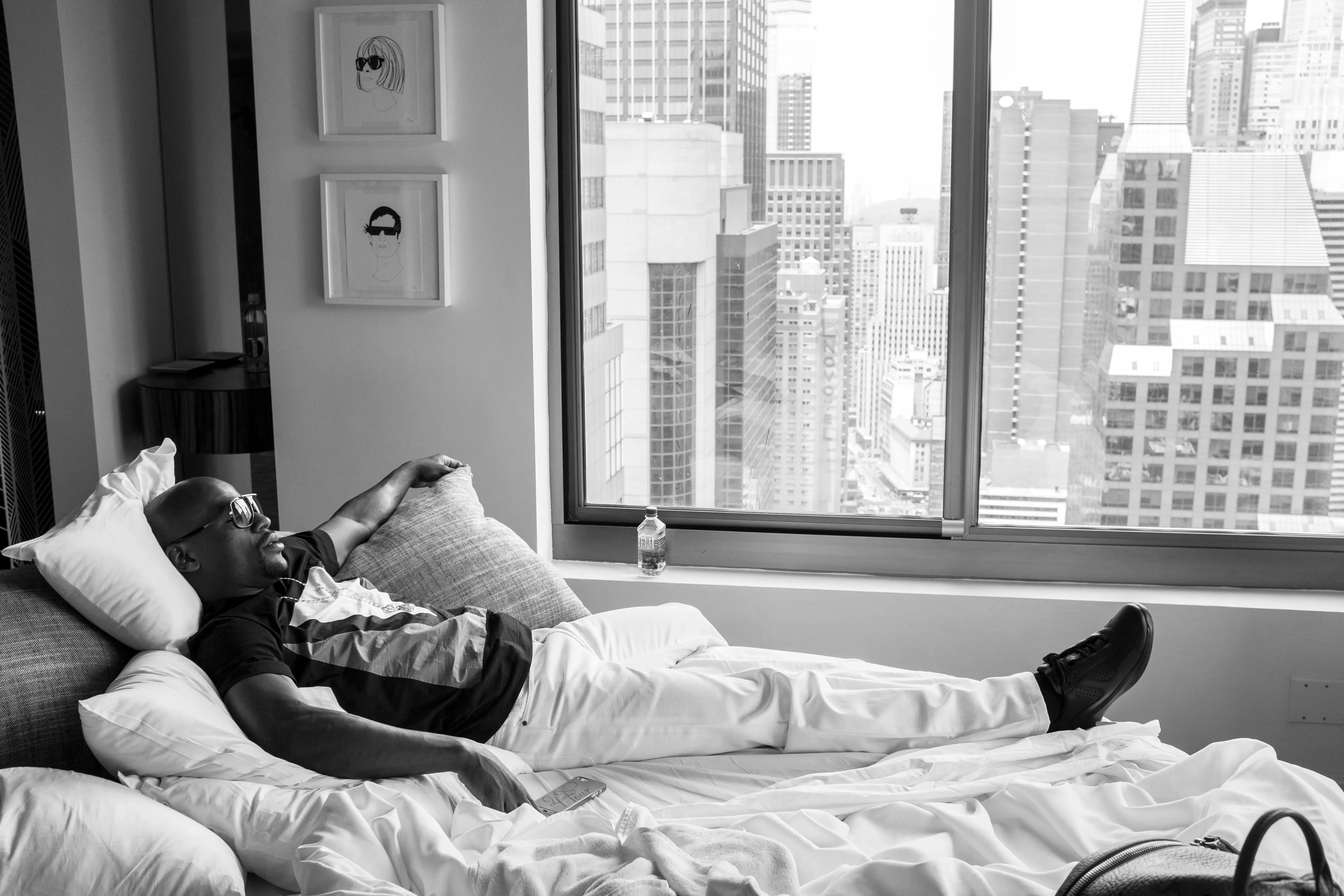 Floyd Mayweather Jr. travels in New York