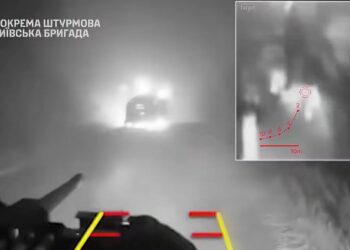 Video shows how a Ukrainian ‘Droid’ lay in wait with an M2 Browning and ambushed a Russian armored vehicle