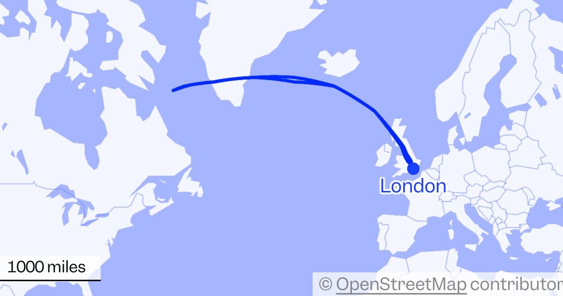 British Airways passengers from London to Mexico had a 9-hour flight to nowhere when their plane U-turned 150 miles off the coast of Canada