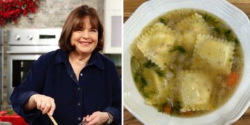I made Ina Garten’s ravioli en brodo soup, an Italian twist on chicken noodle. It’s one of my favorite Barefoot Contessa recipes.