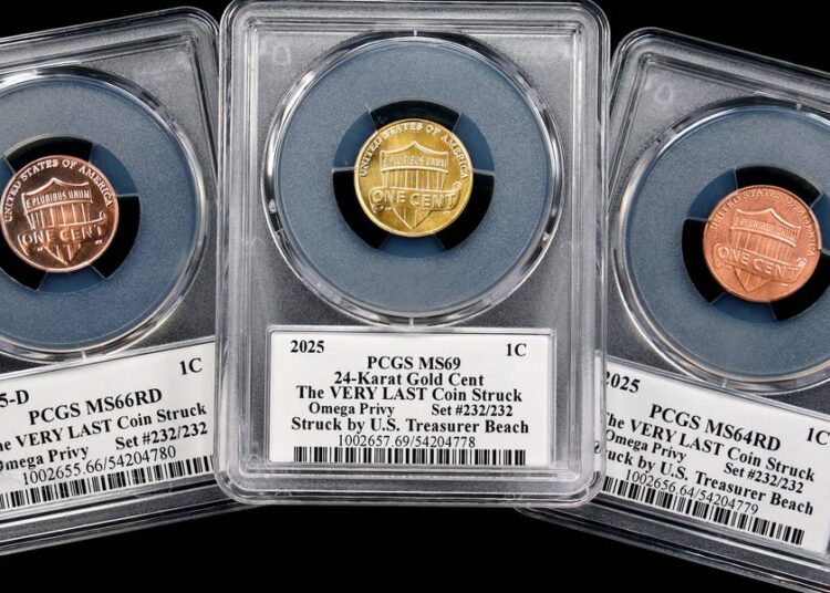 The final batch of pennies sold for $16.7 million