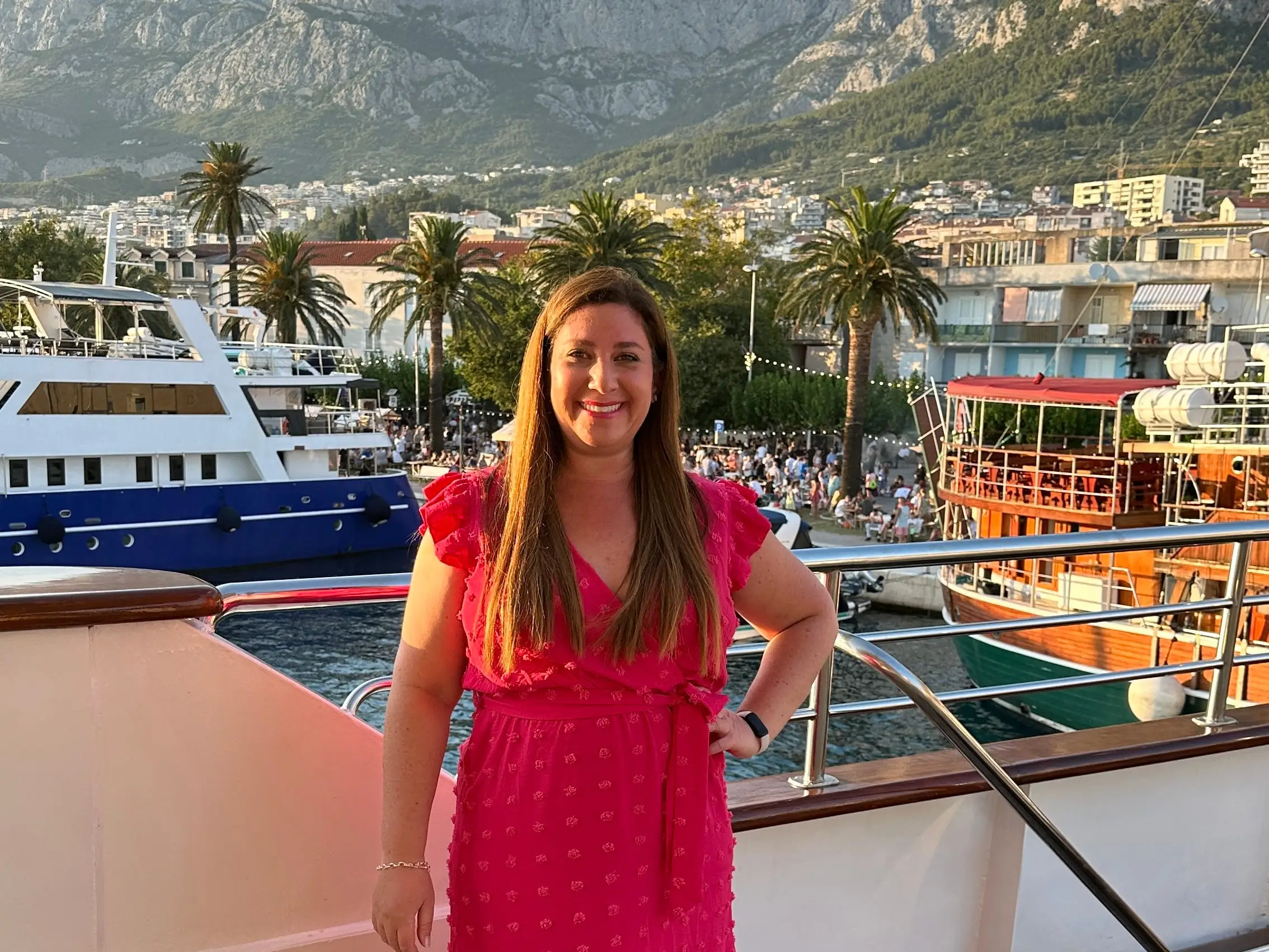 Author Jill Schildhouse on cruise ship in Croatia