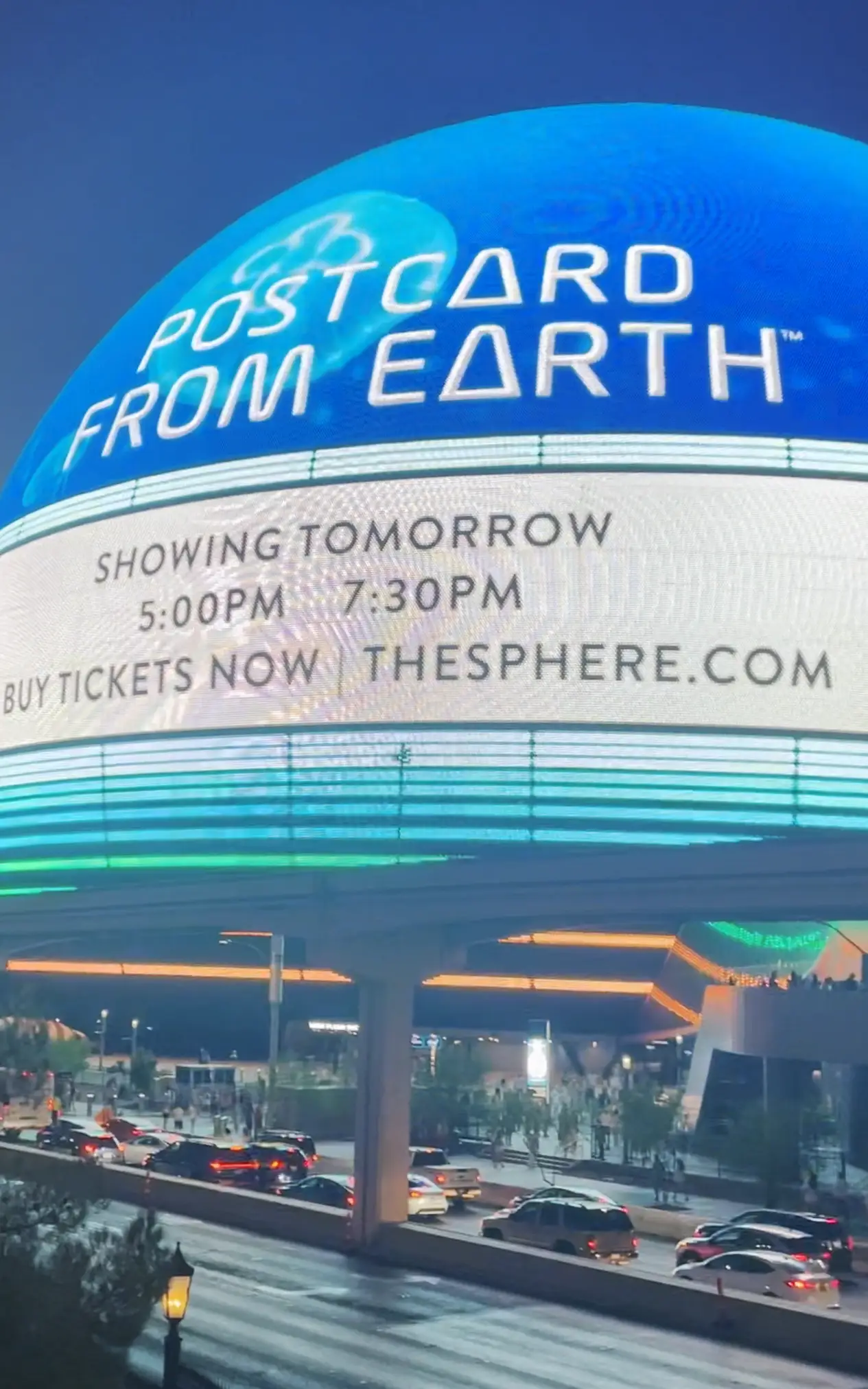 The Sphere in Las Vegas advertising a Backstreet Boys concert in August 2025.