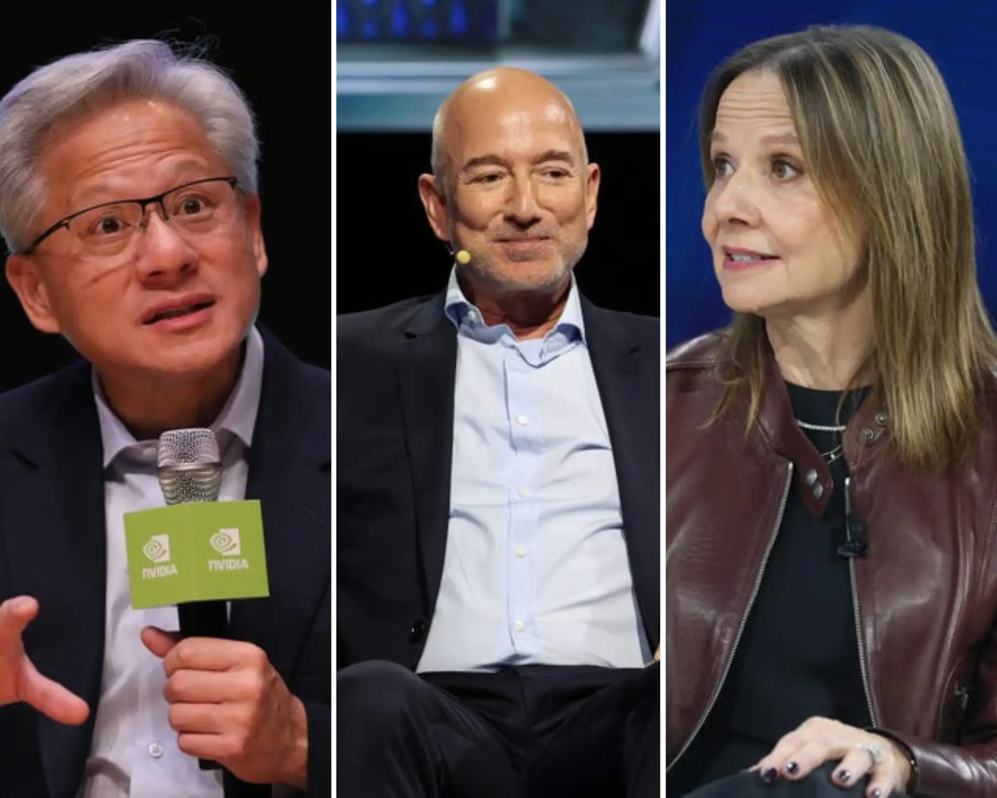 Jensen Huang, Jeff Bezos, Mary Barra