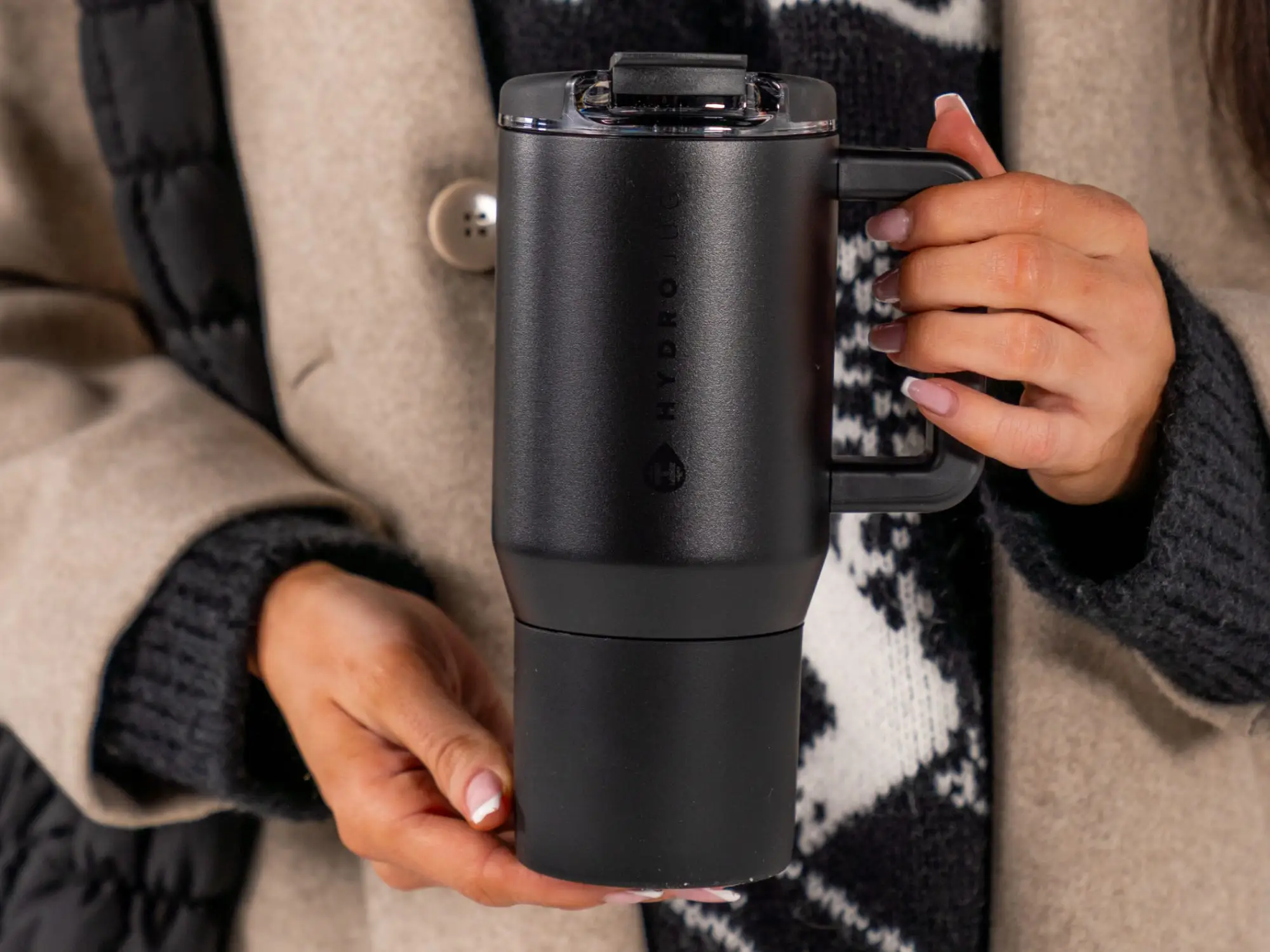 A HydroJug Coffee Traveler bottle