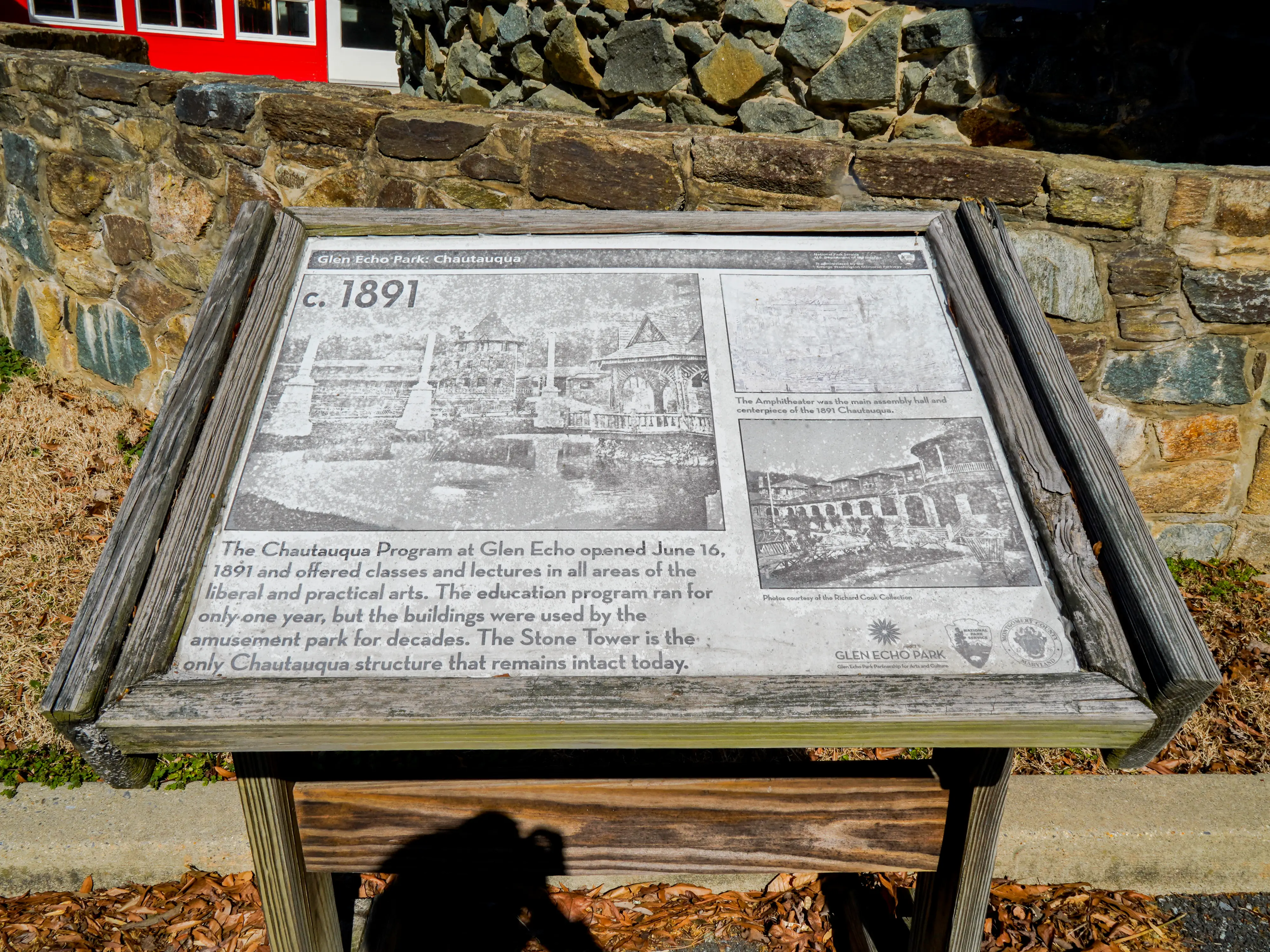 An informative plaque at Glen Echo Park