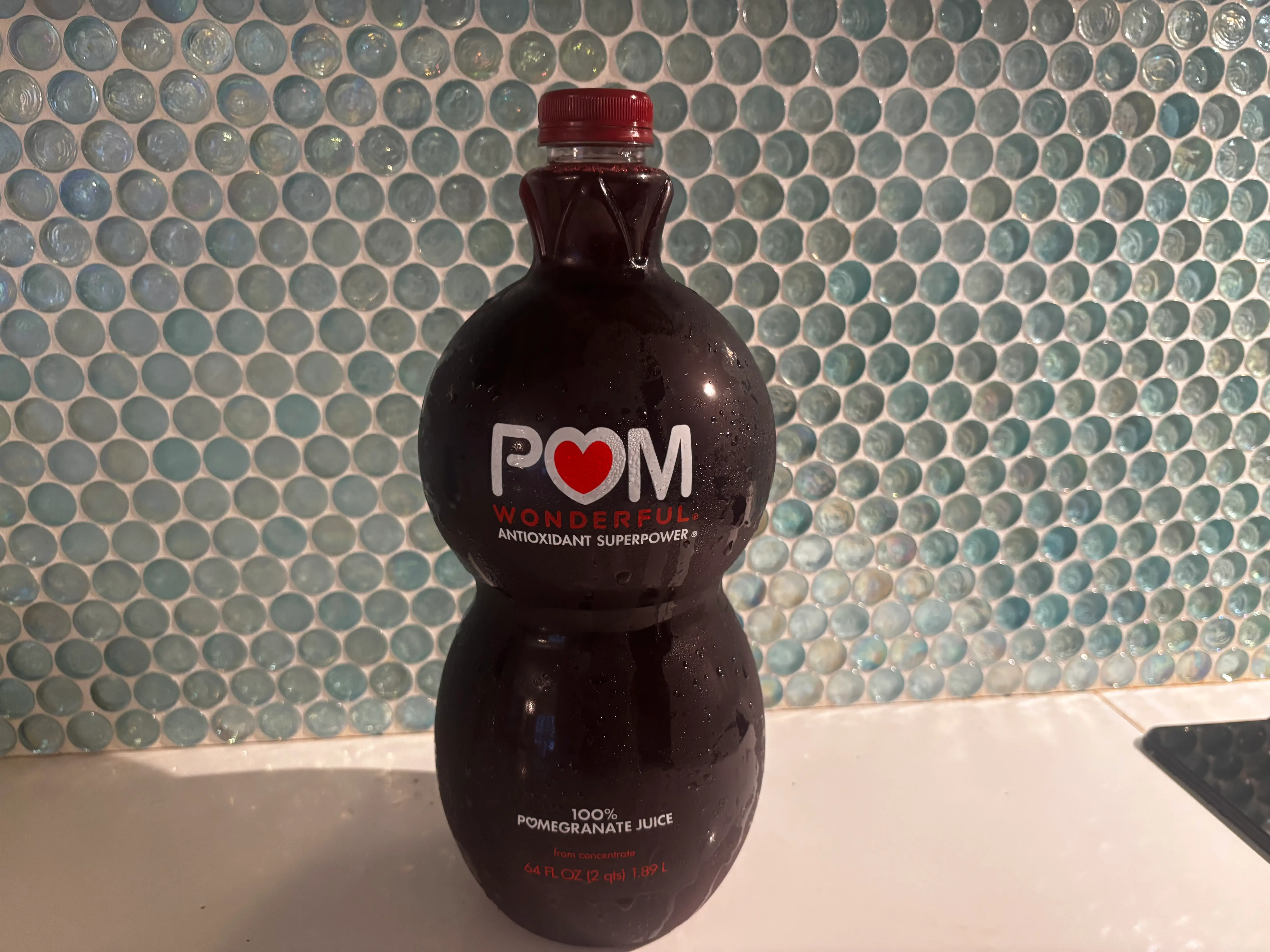 Bottle of POM pommegranite juice