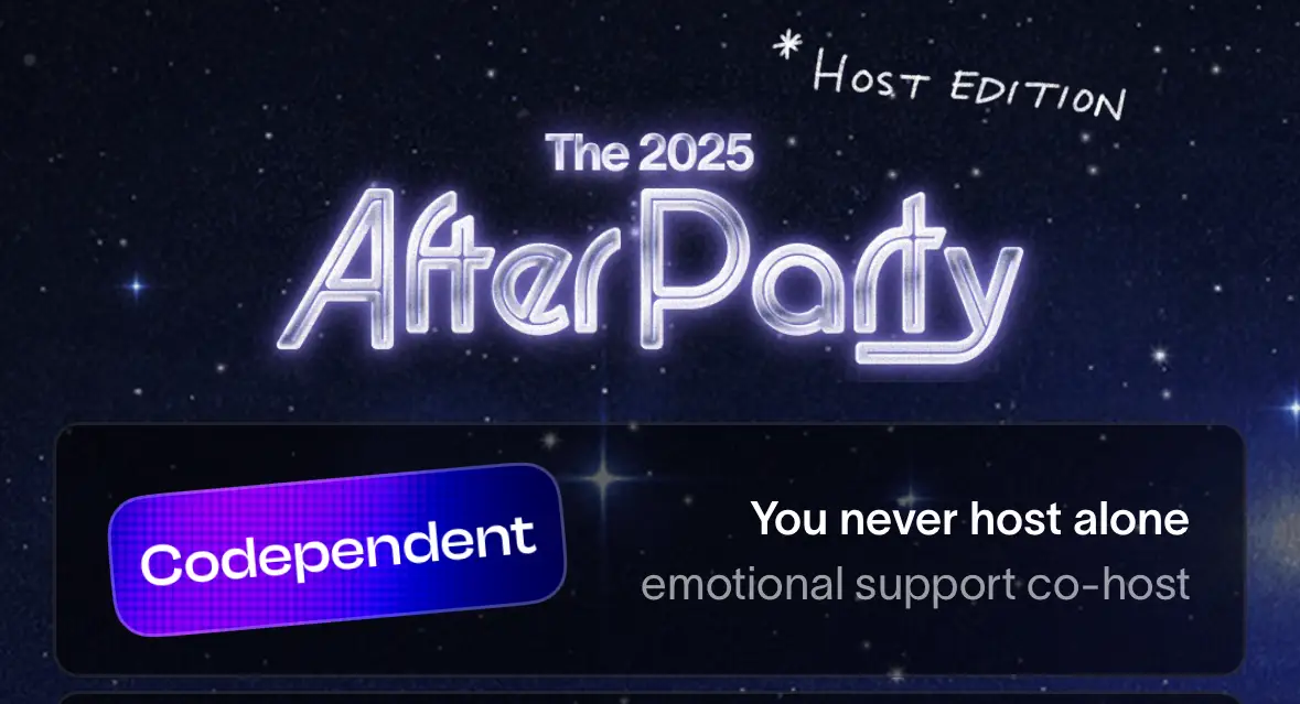 My Partiful AfterParty is pictured showing that I am