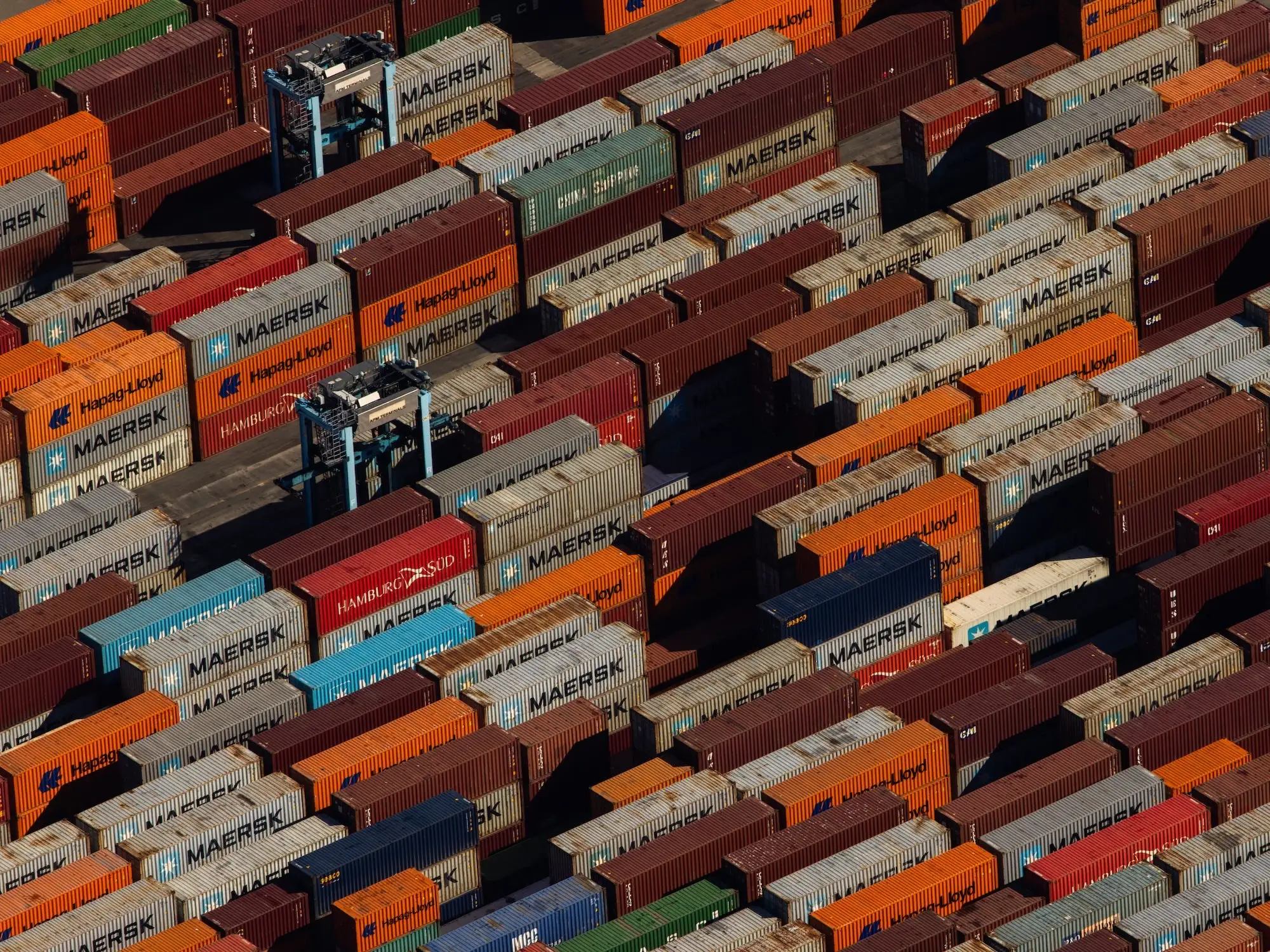 Shipping containers at the Port of Los Angeles in December.