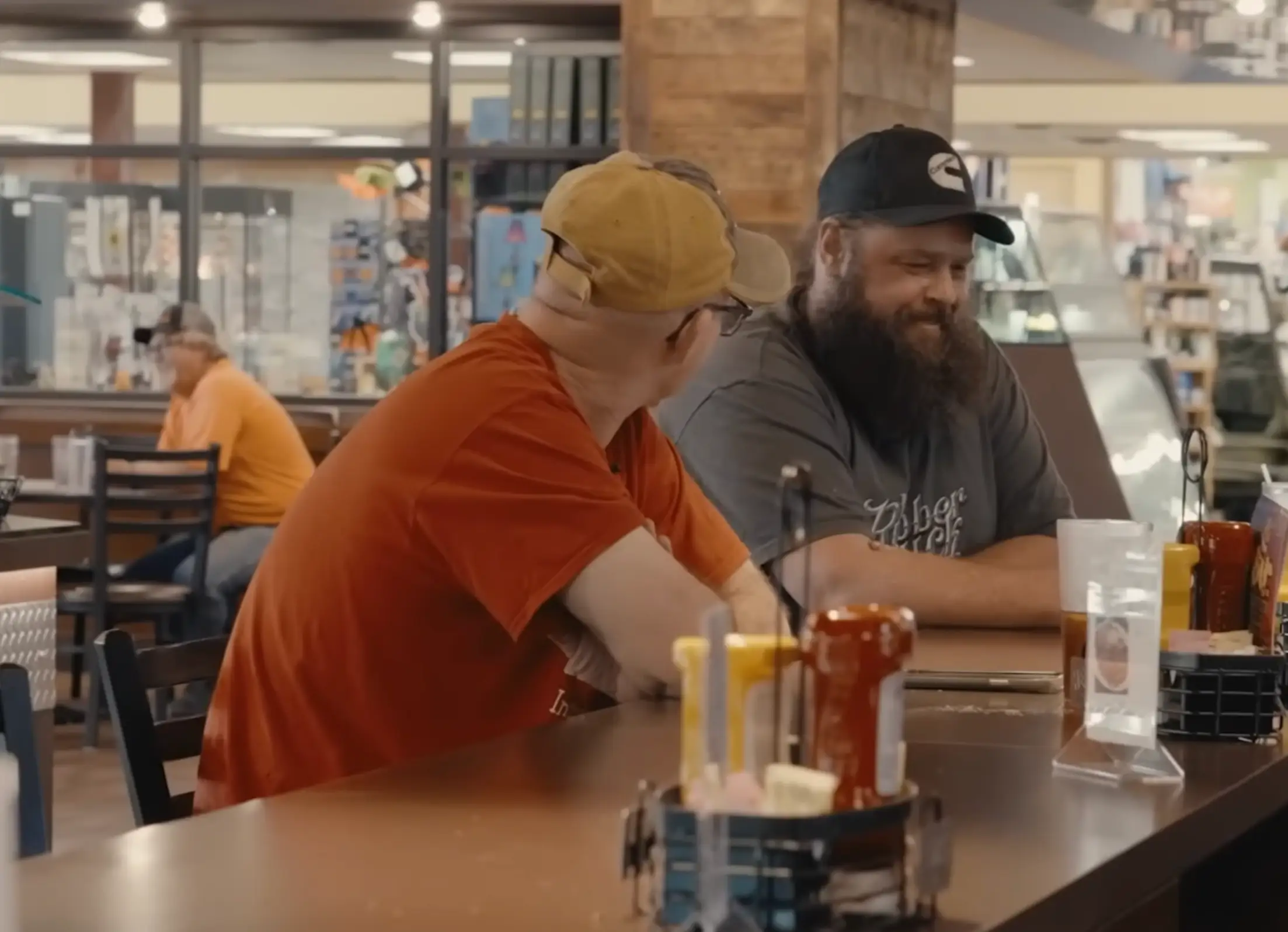 Truckers eating at Iowa80 Kitchen