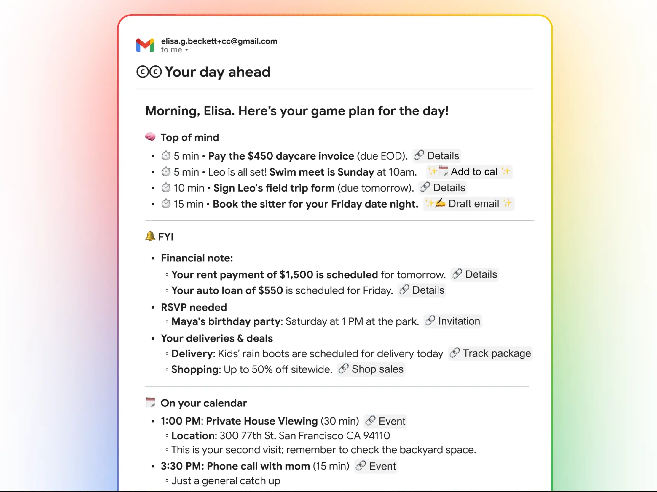 Google Labs' new AI productivity tool, CC