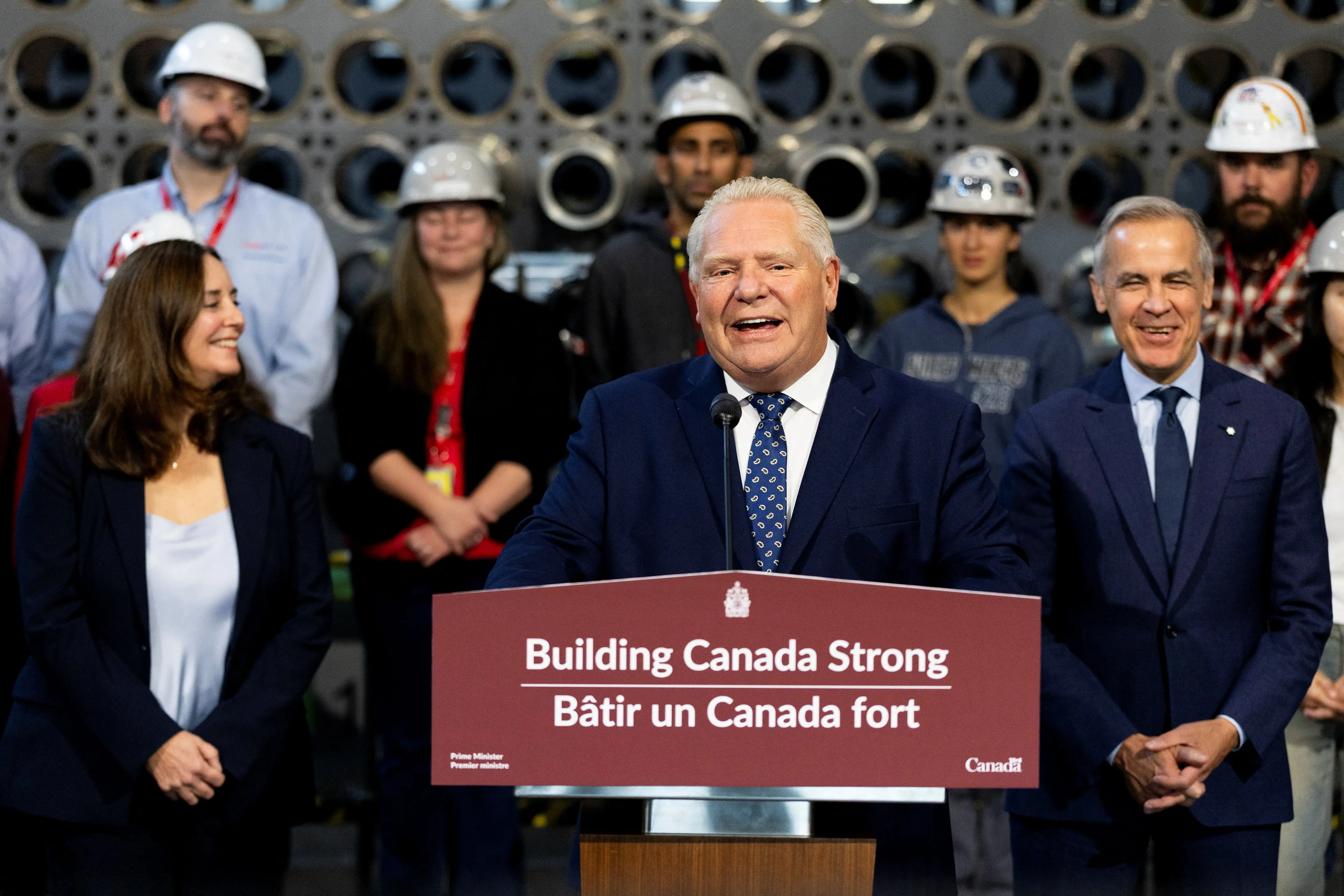 Canadian PM Carney and Ontario Premier Ford visit Darlington Energy Complex in Courtice