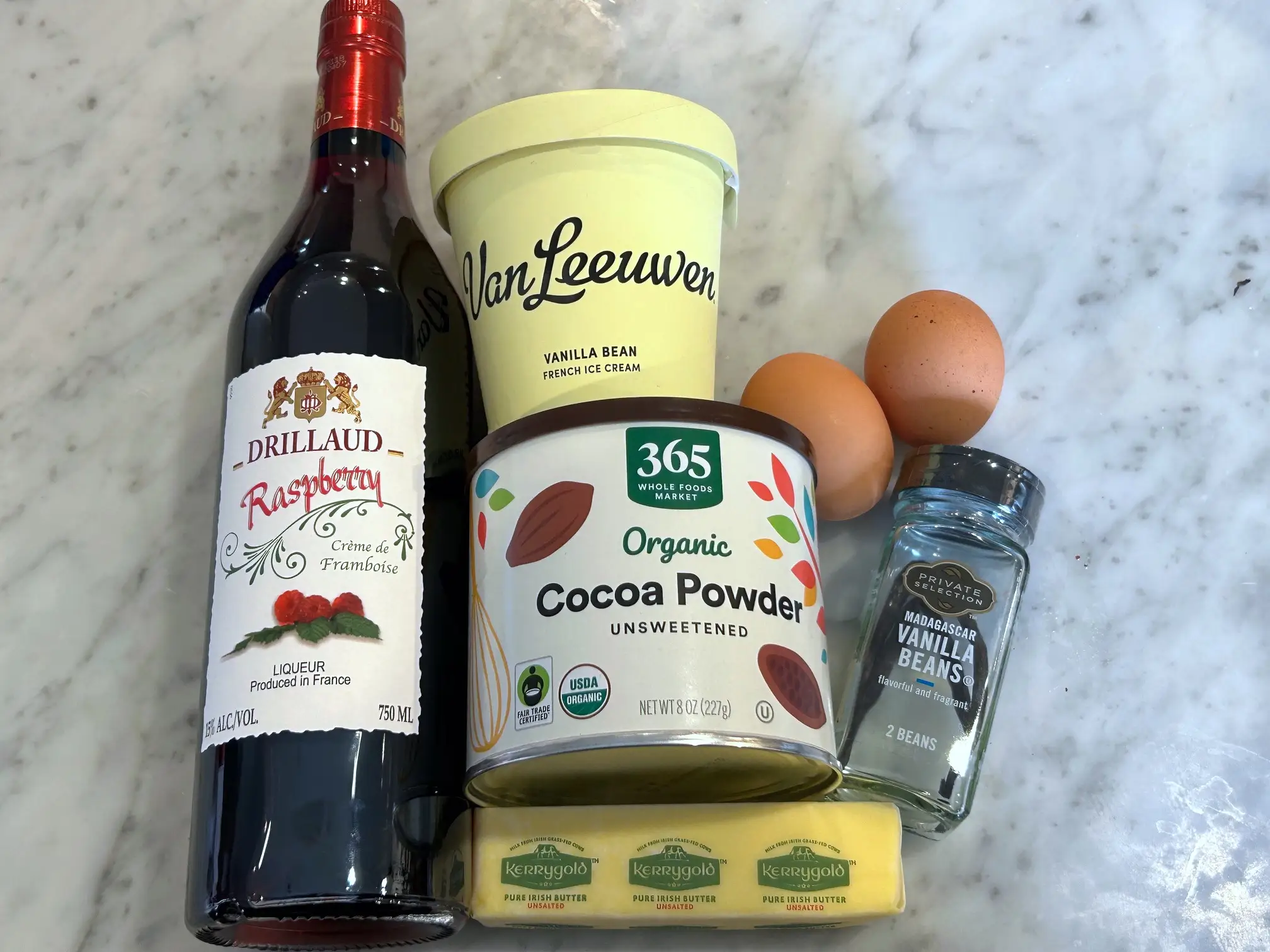 Ingredients for Ina Garten's brownie pudding