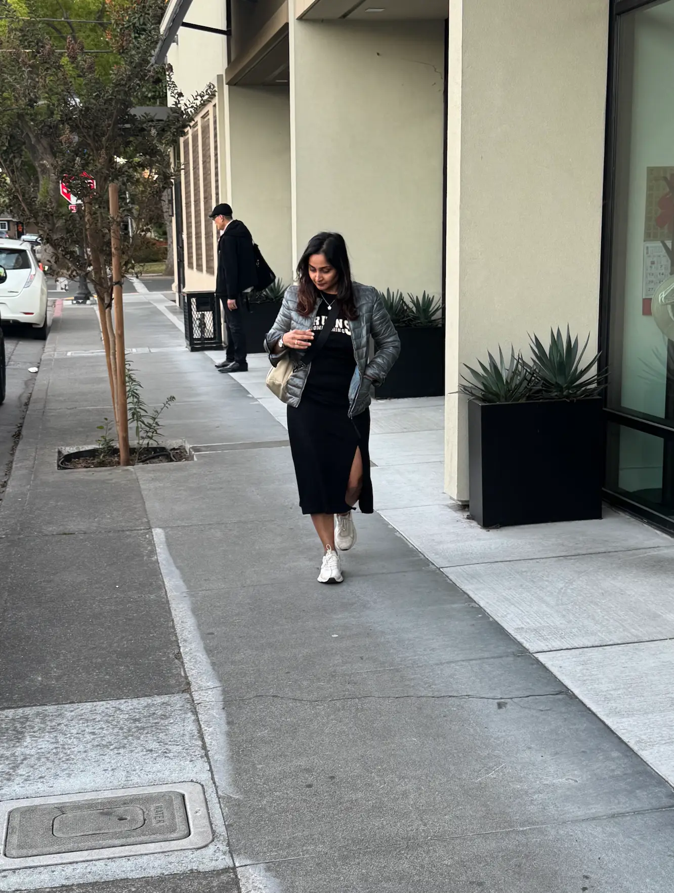 Gangal walking on a public footpath in the Bay Area.