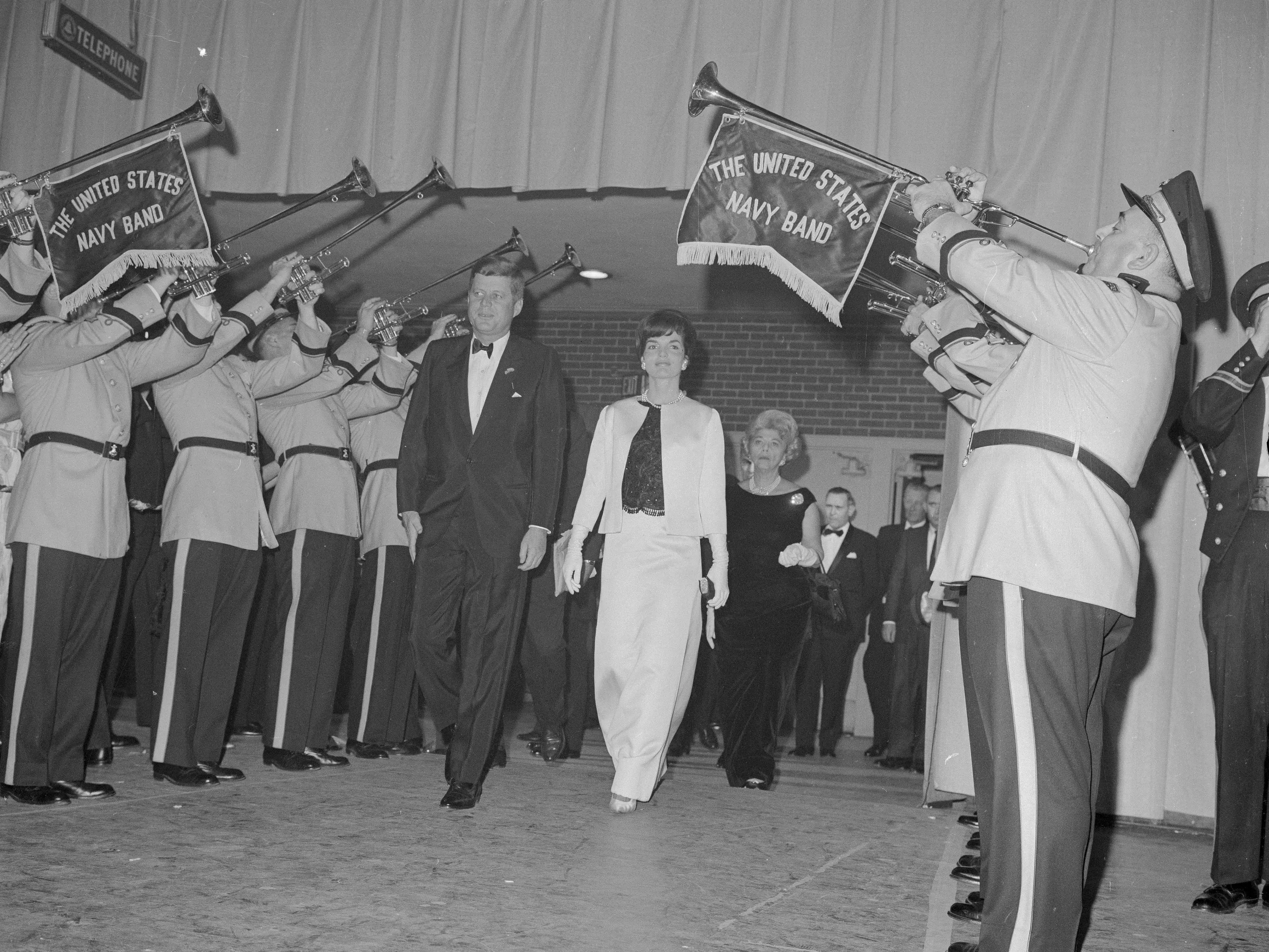 John F. Kennedy and Jacqueline Kennedy at a fundraising event for the National Cultural Center.