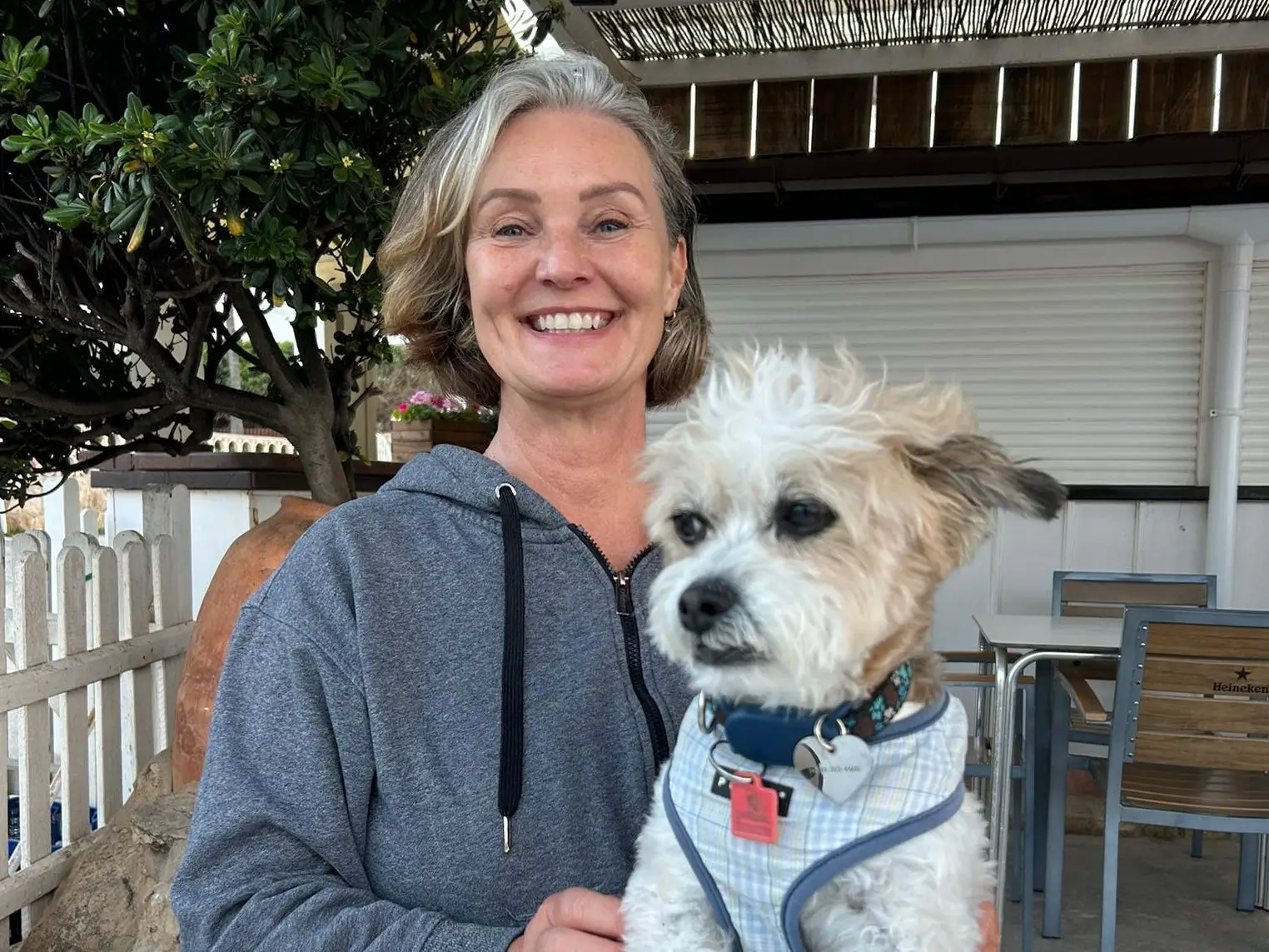 Natalie Lynch and her dog Enzo.
