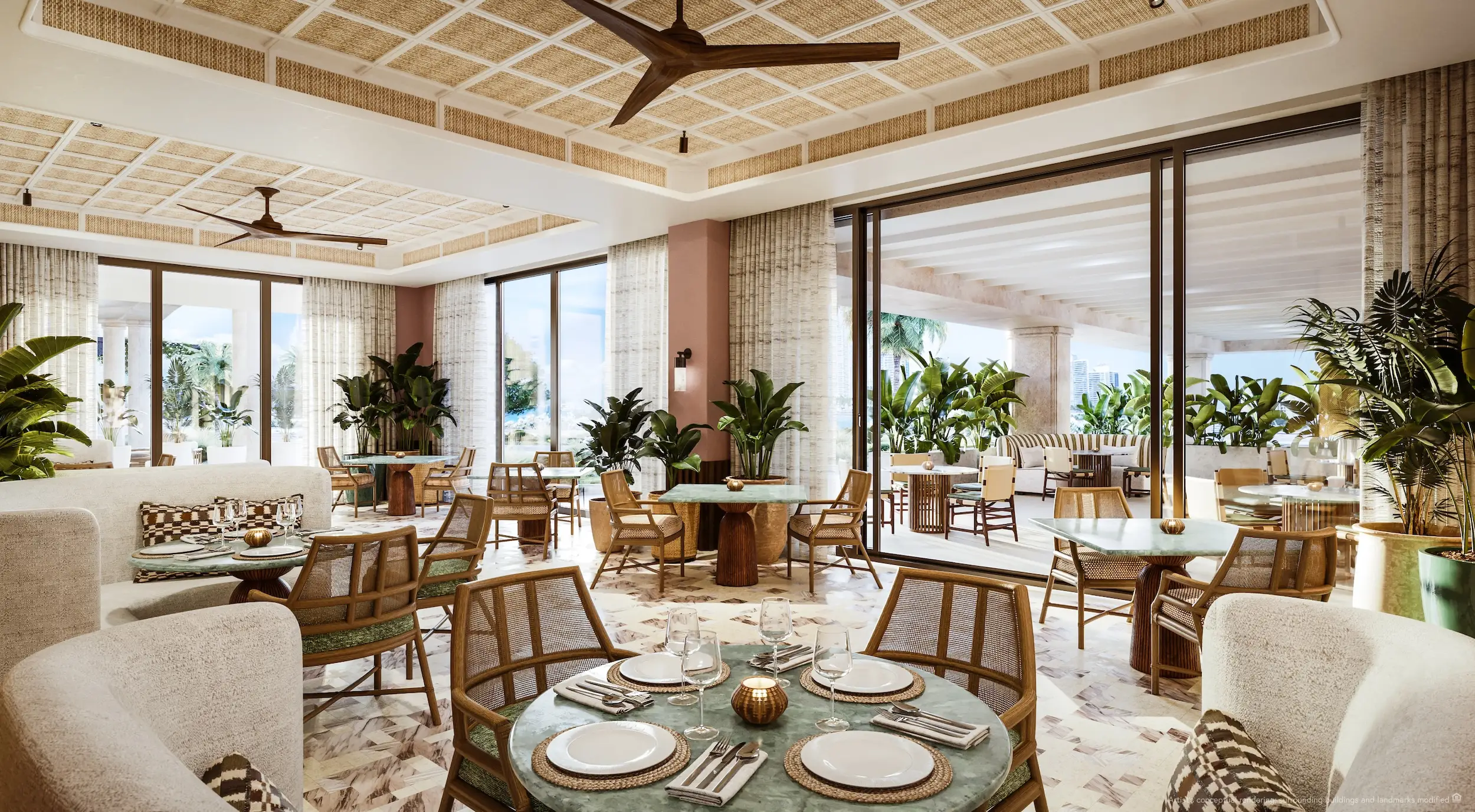 A rendering of a restaurant in Florida.