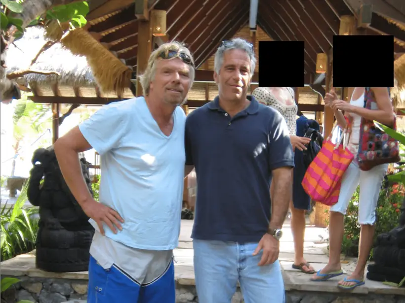 Epstein pictured with Richard Branson.