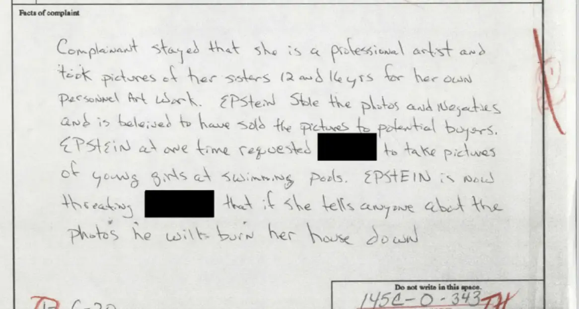 1996 FBI complaint by Maria Farmer