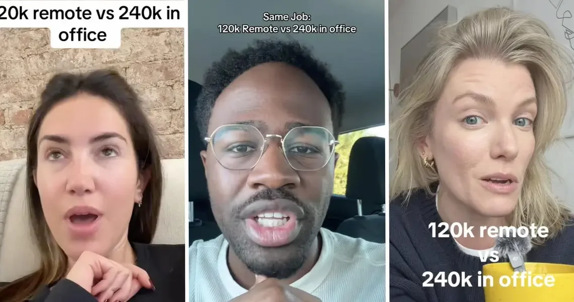 The internet can’t decide what’s better: A $240,000 in-office job or a $120,000 fully remote one