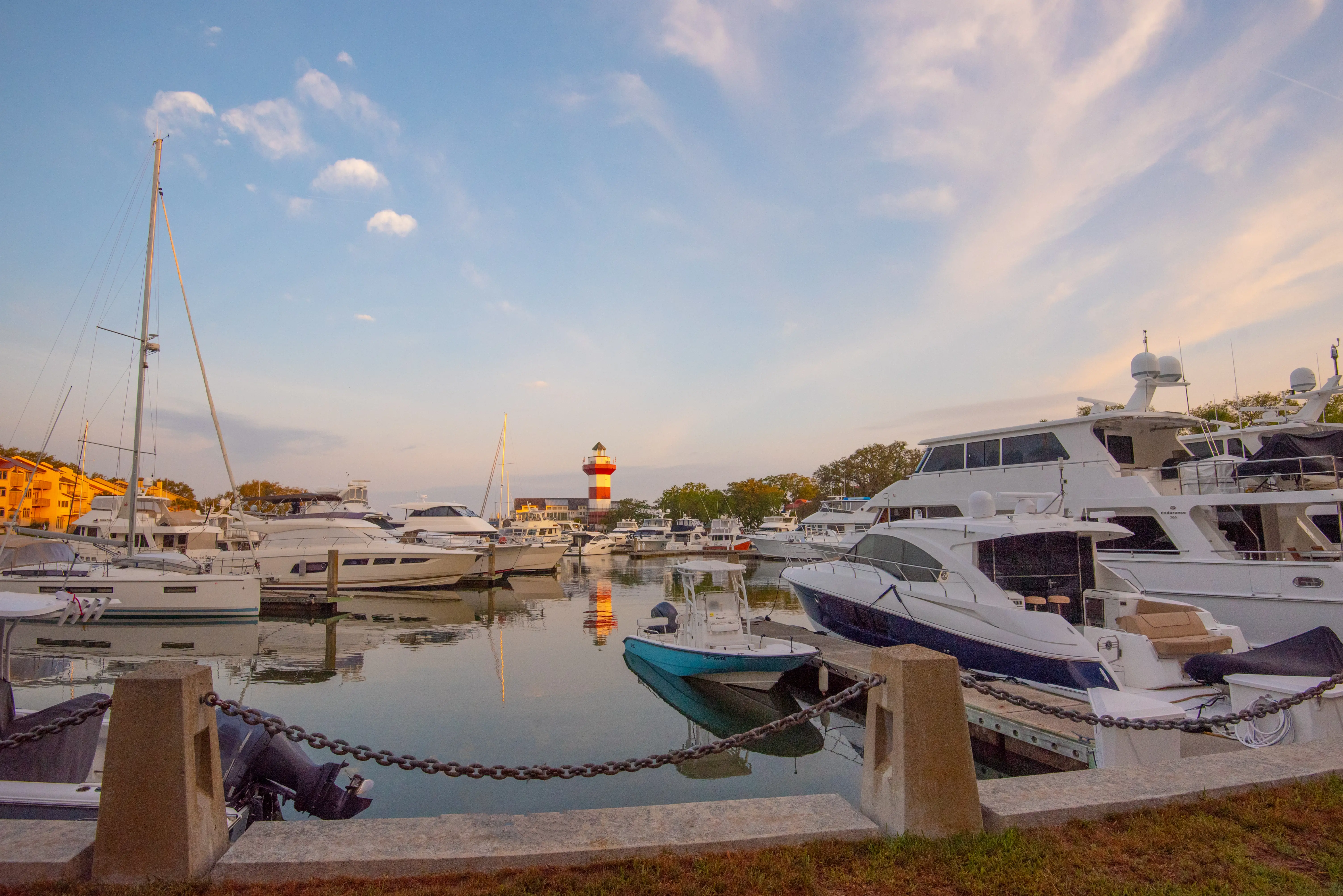 Boats docked in Hilton Head North CArolina