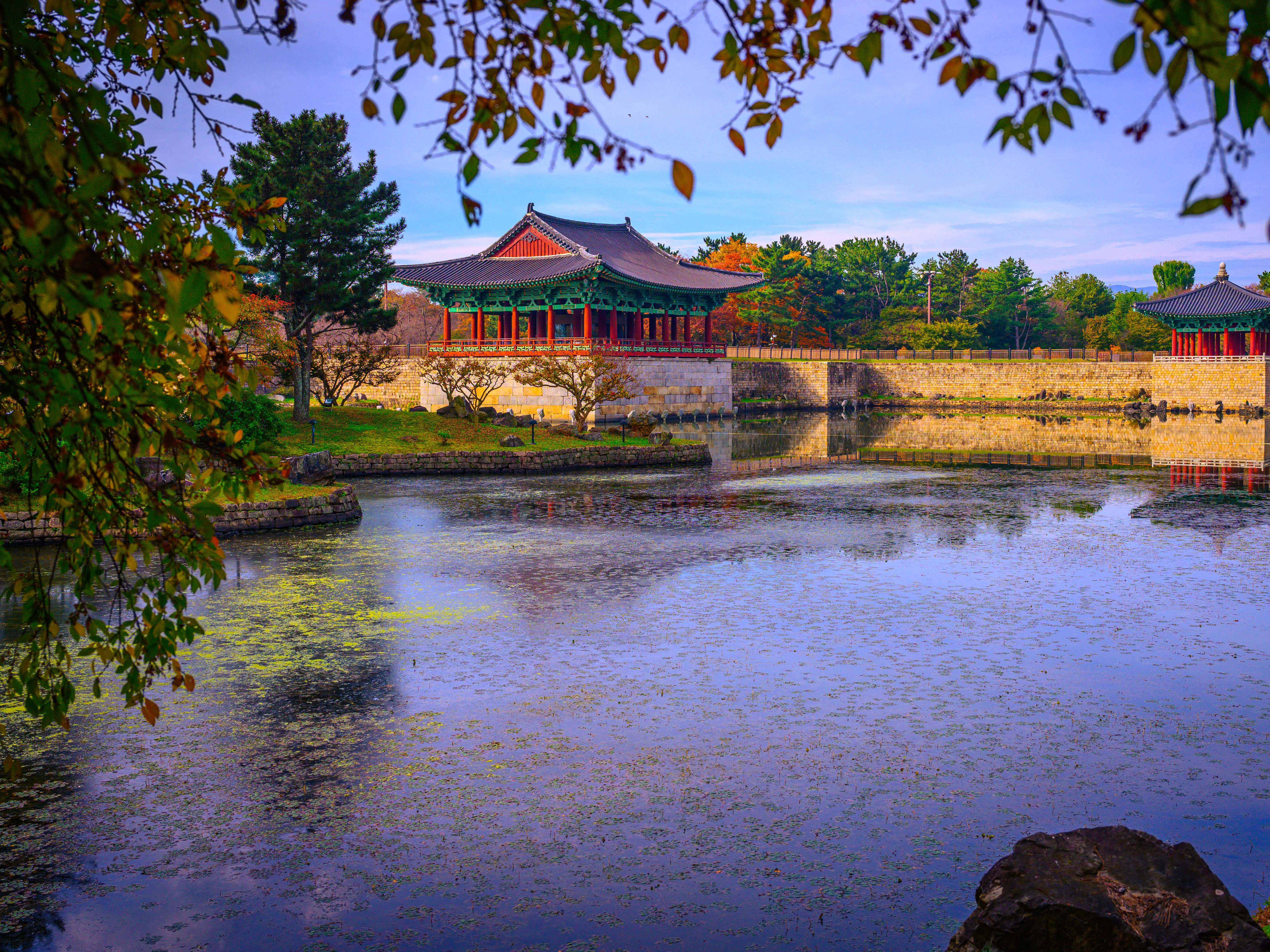 A colorful shot of the water in Gyeongju.