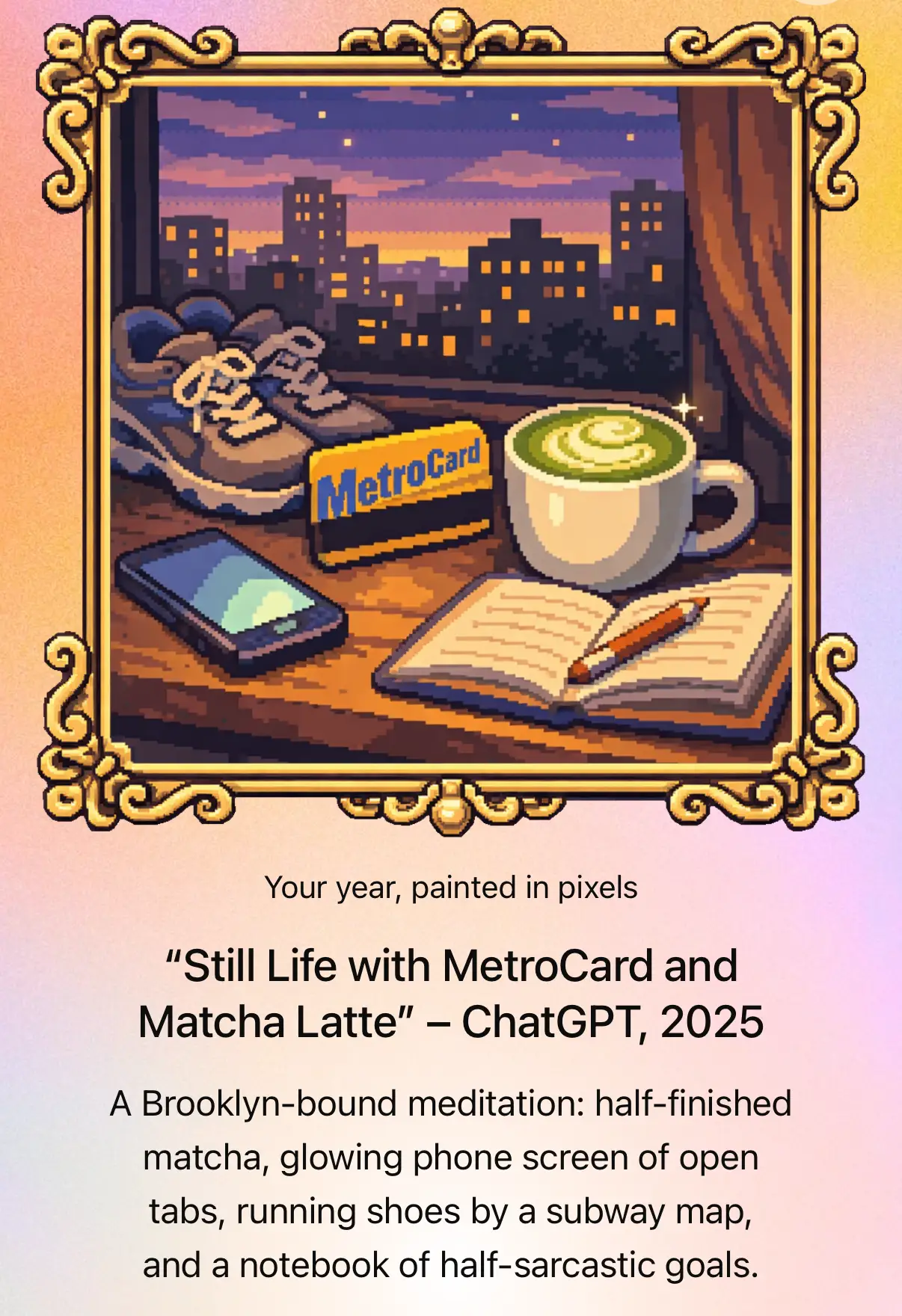 A piece of pixel art from my Year in ChatGPT