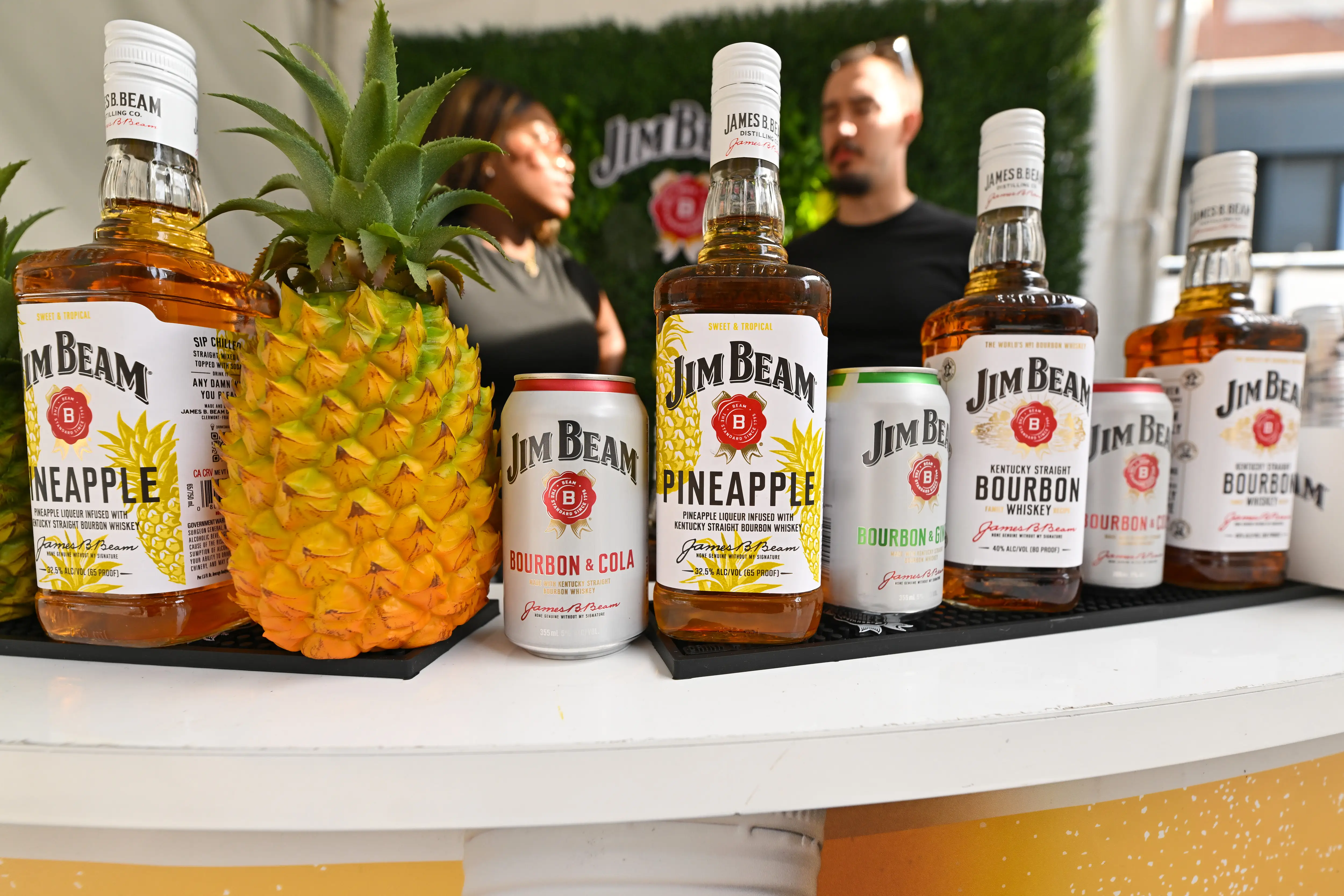 NEW YORK, NEW YORK - OCTOBER 19: Jim Beam products on display during Catch of the Day: A Seafood Feast presented by Modelo hosted by Andrew Zimmern during Food Network New York City Wine & Food Festival presented by Invesco QQQ on October 19, 2025 in New York City. (Photo by Noam Galai/Getty Images for NYCWFF)
