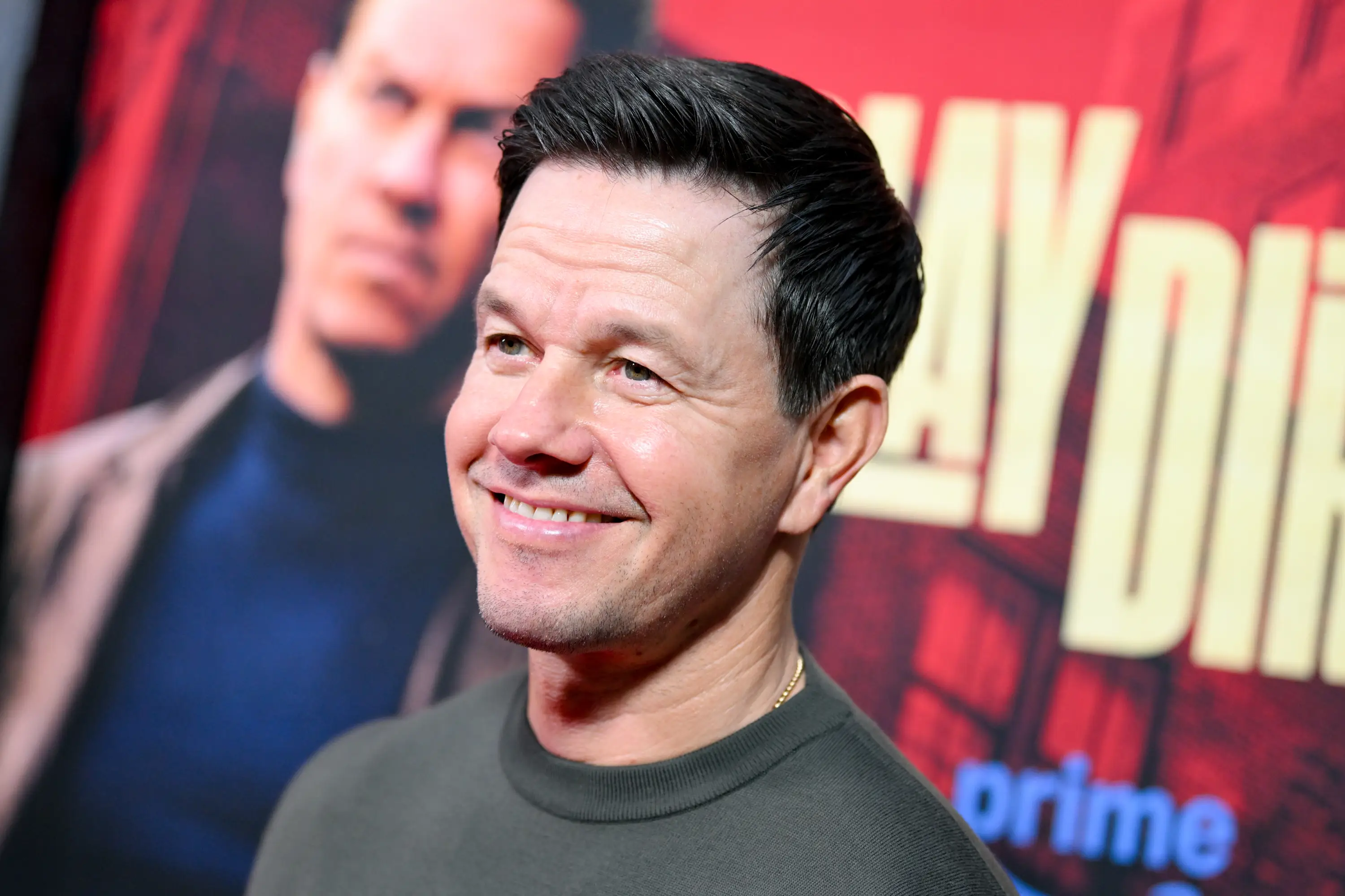 Mark Wahlberg in front of a step-and-repeat