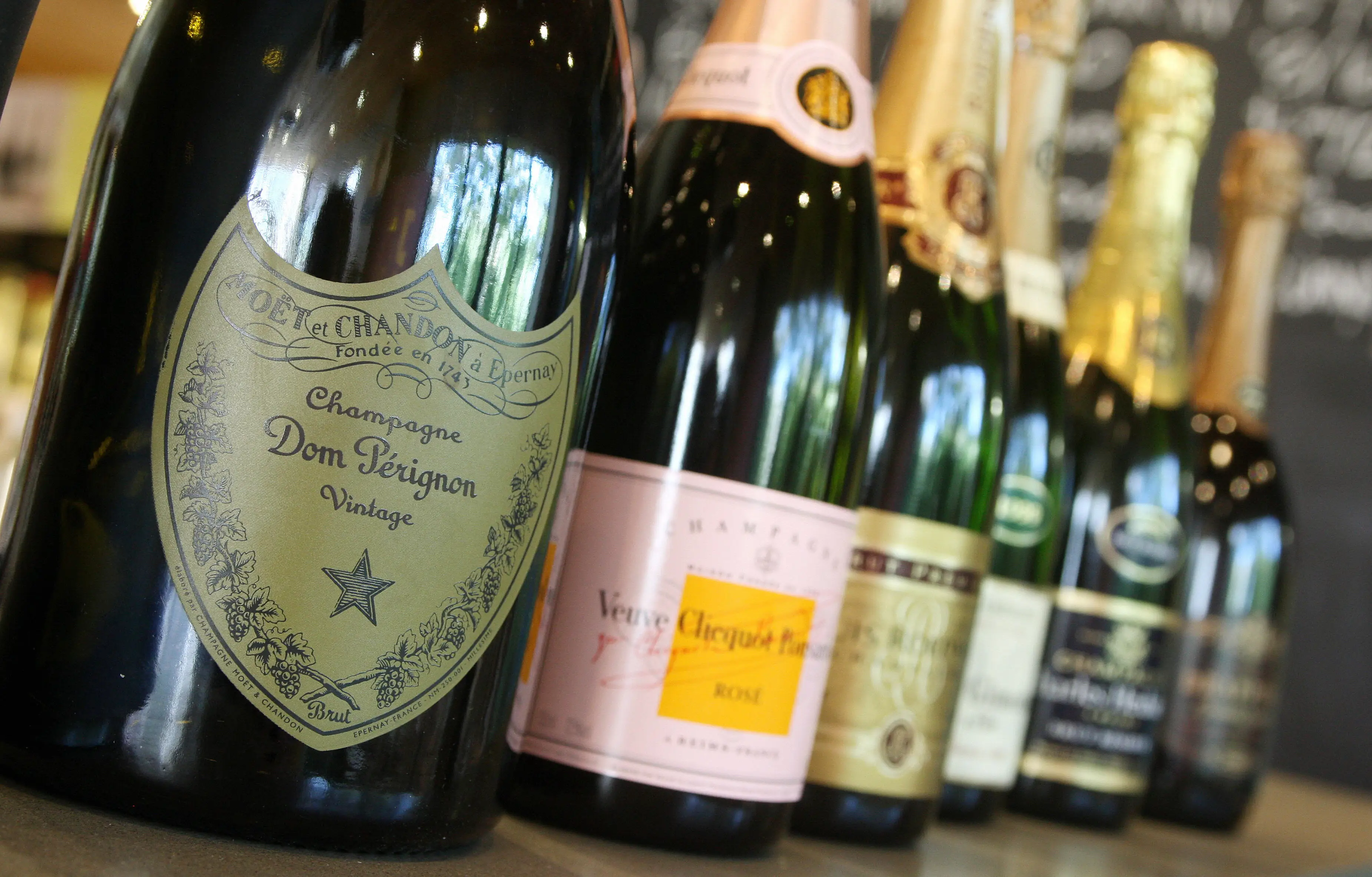 A collection of Champagnes are featured.