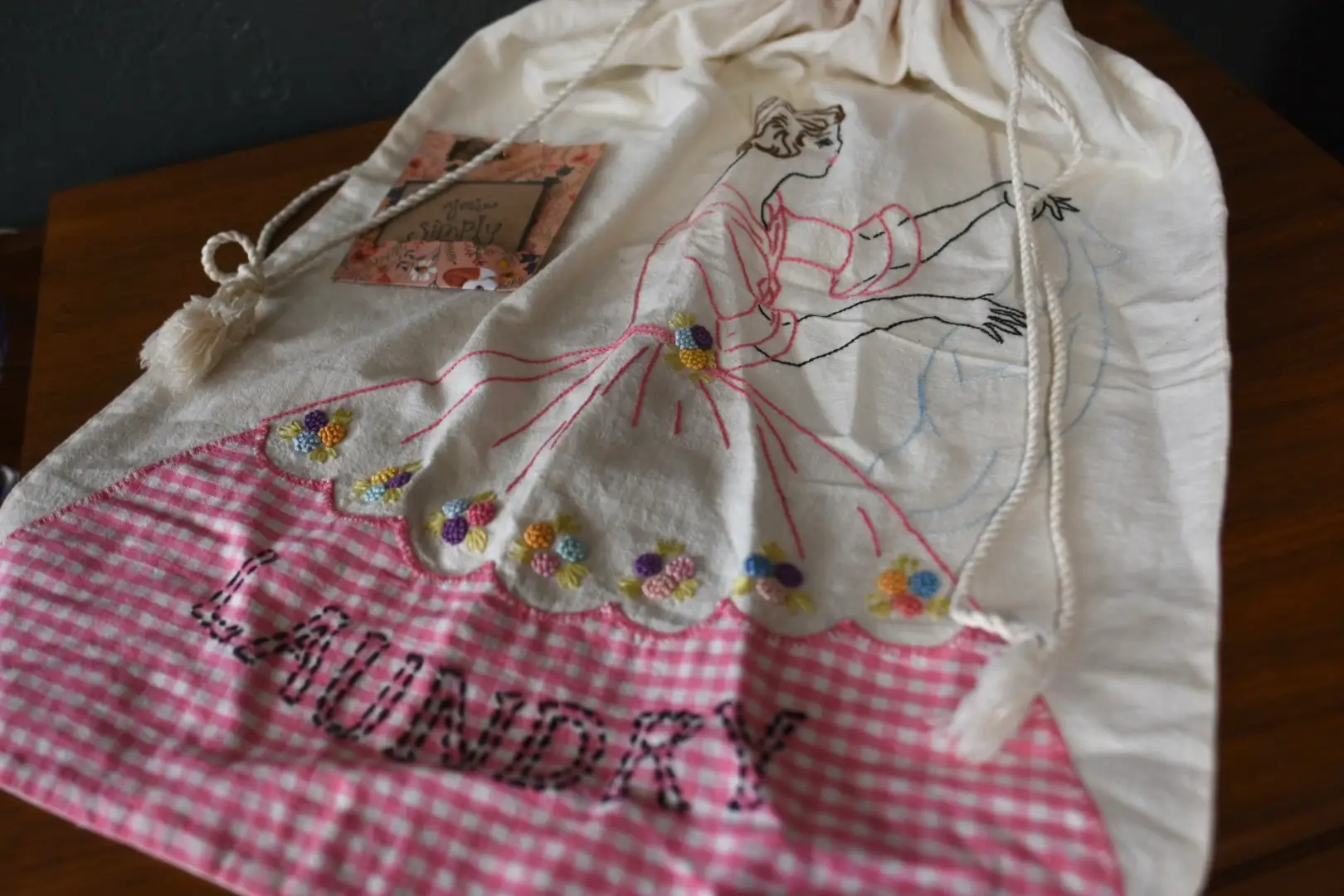 A vintage laundry bag