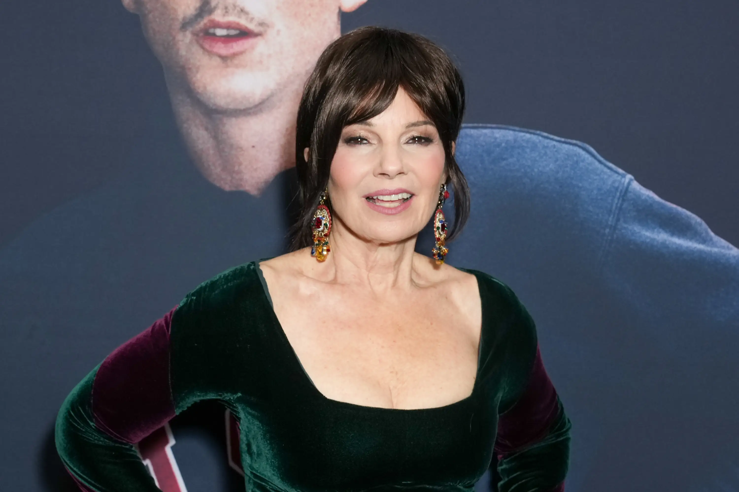 Fran Drescher in a velvet dress