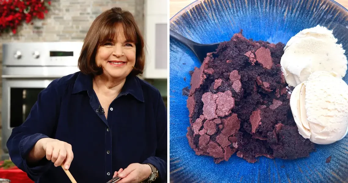 I made Ina Garten’s famous brownie pudding. The decadent dessert is perfect for the holidays.