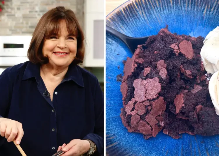 I made Ina Garten’s famous brownie pudding. The decadent dessert is perfect for the holidays.