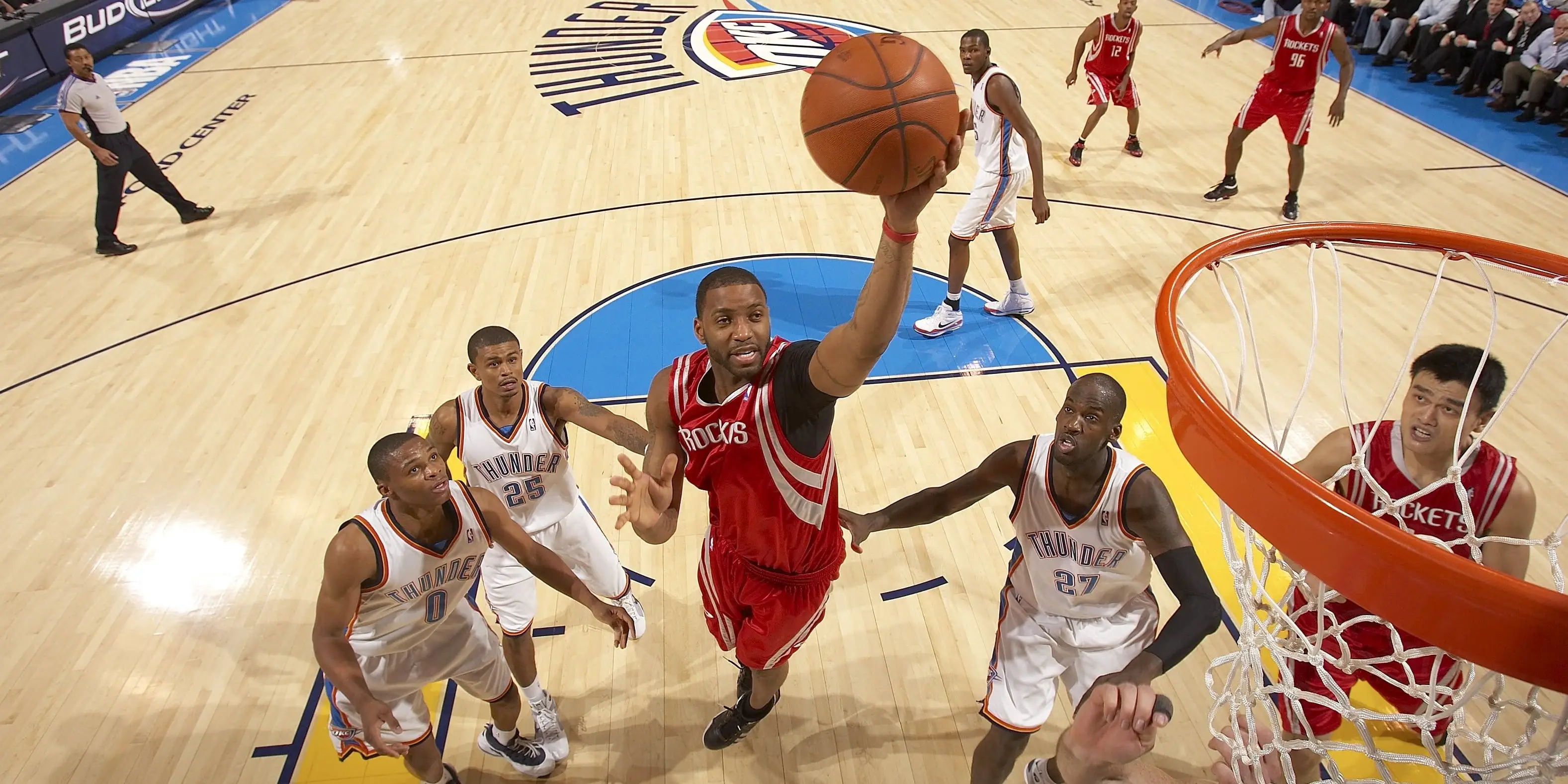 Tracy McGrady  jumping to the basket