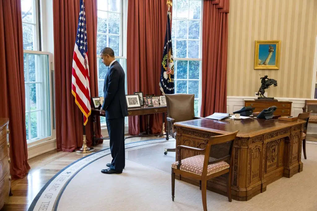 Barack Obama in the Oval Office.