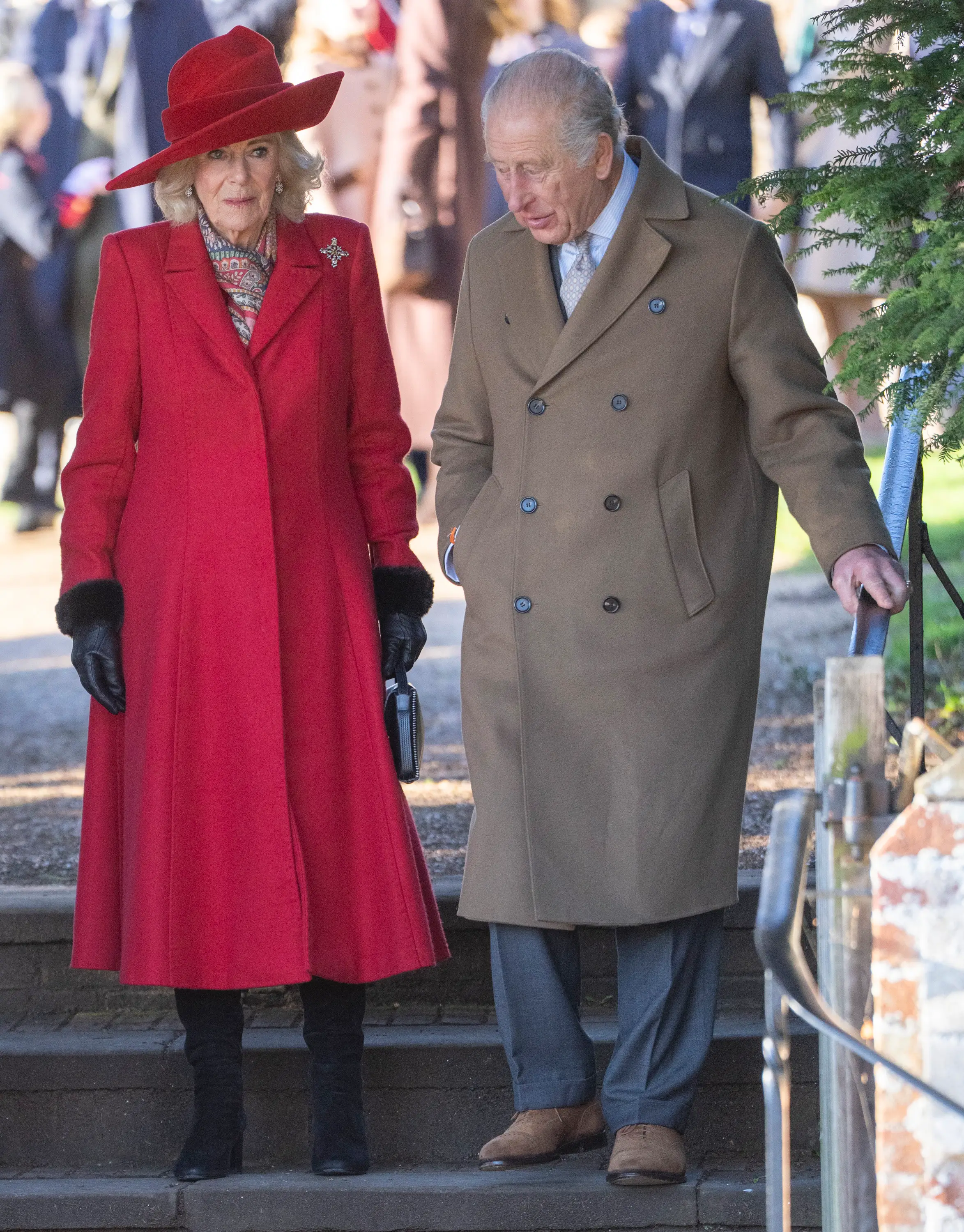 Queen Camilla and King Charles on Christmas Day 2025.