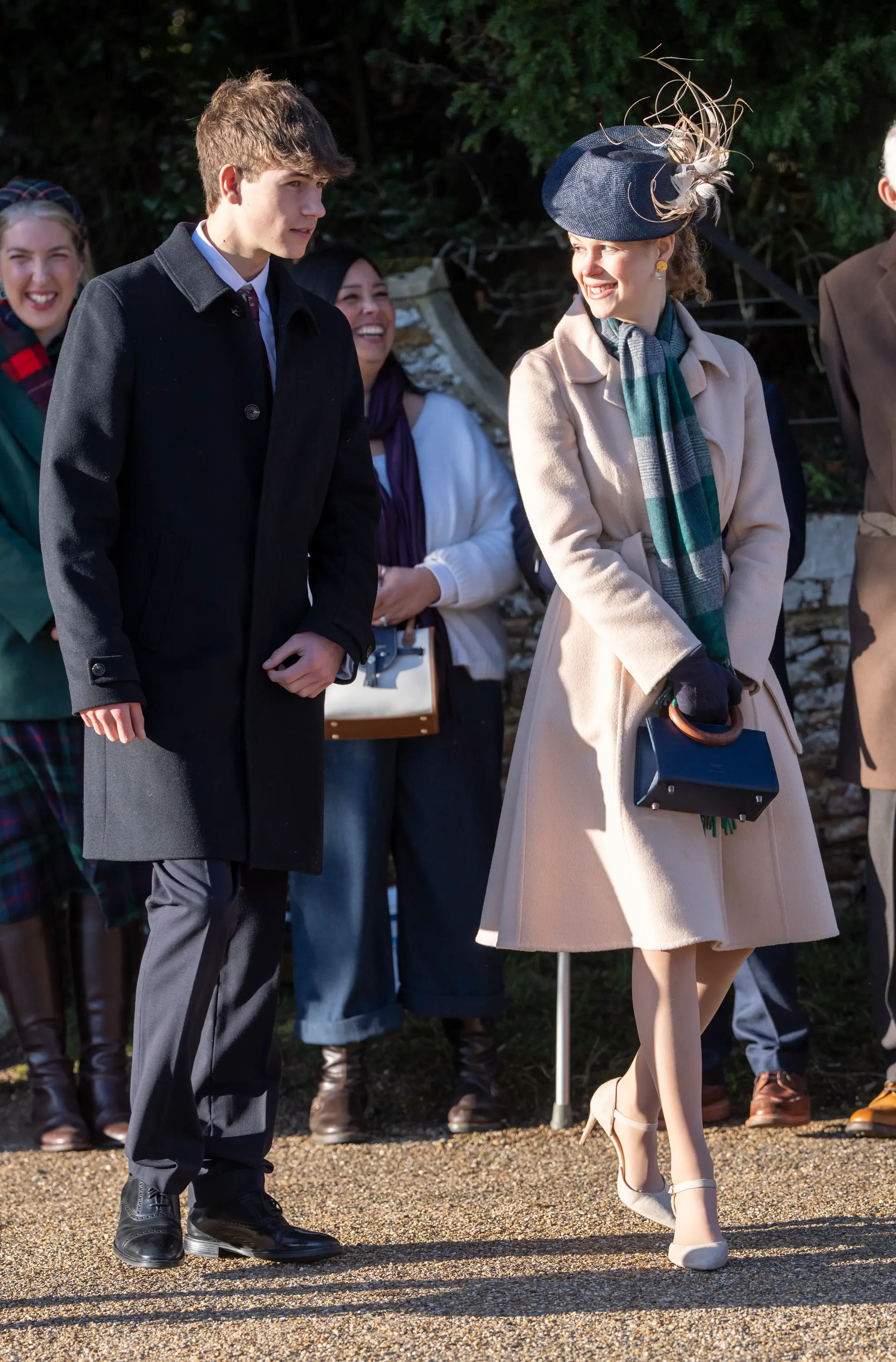 Lady Louise Windsor and James, Earl of Wessex on Christmas Day in 2025.