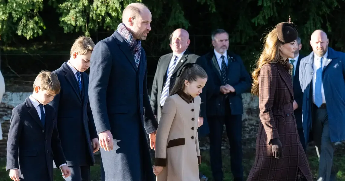 Photos show Kate Middleton, King Charles, and other royal family members in color-coordinated Christmas looks