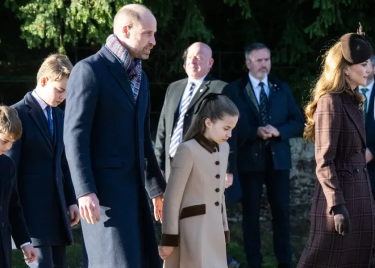 Photos show Kate Middleton, King Charles, and other royal family members in color-coordinated Christmas looks