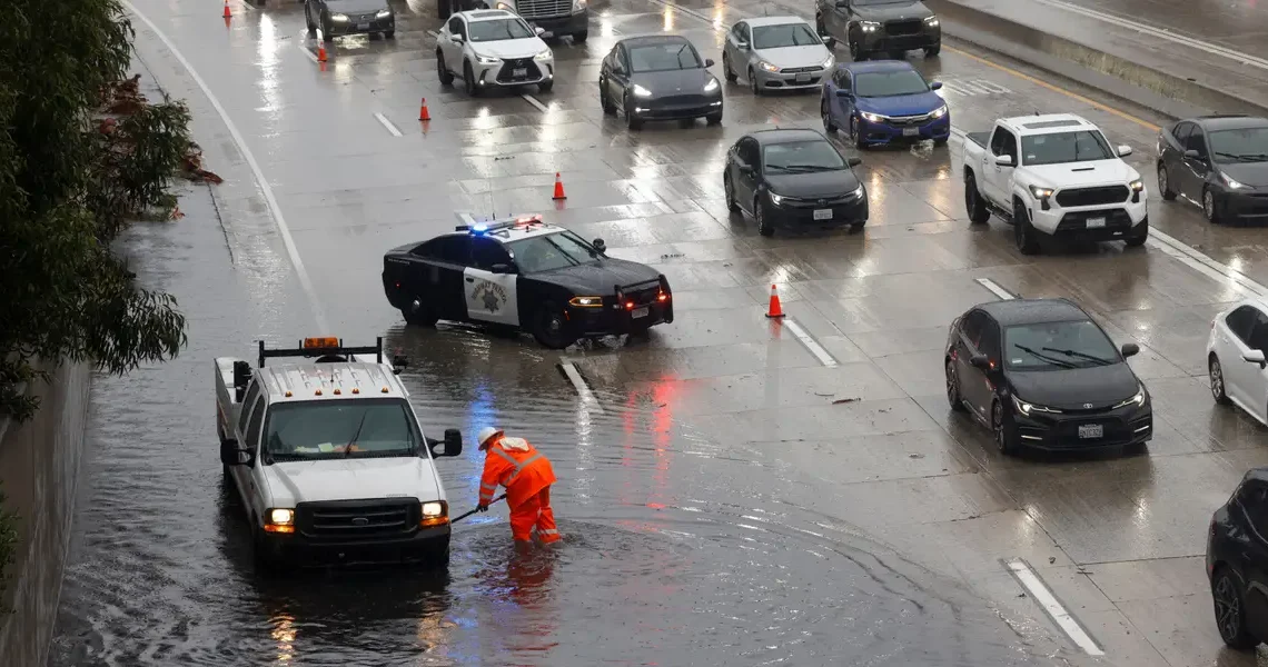 Photos show atmospheric storm damage from torrential rain and wind across California