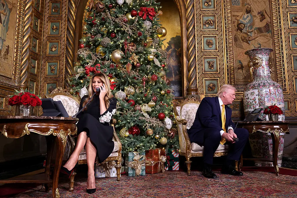 Melania Trump and Donald Trump call children on Christmas Eve.