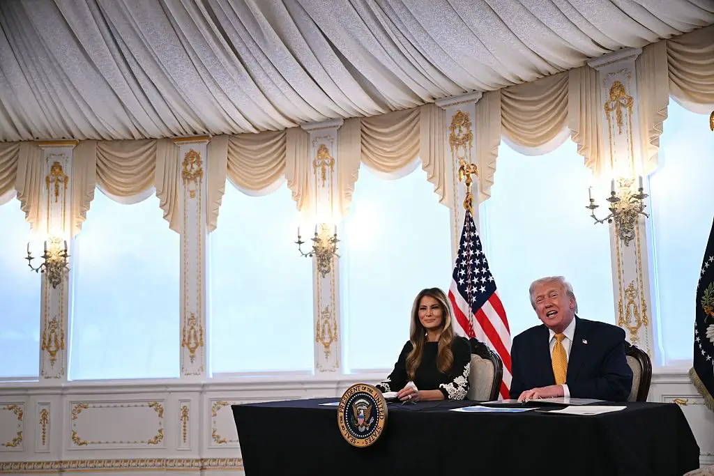 President Donald Trump and Melania Trump call service members on Christmas Eve.