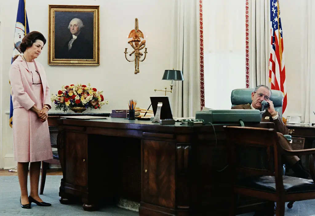 Lyndon Johnson in the Oval Office.