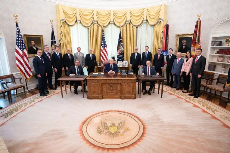 President Donald Trump in the Oval Office during his first term.