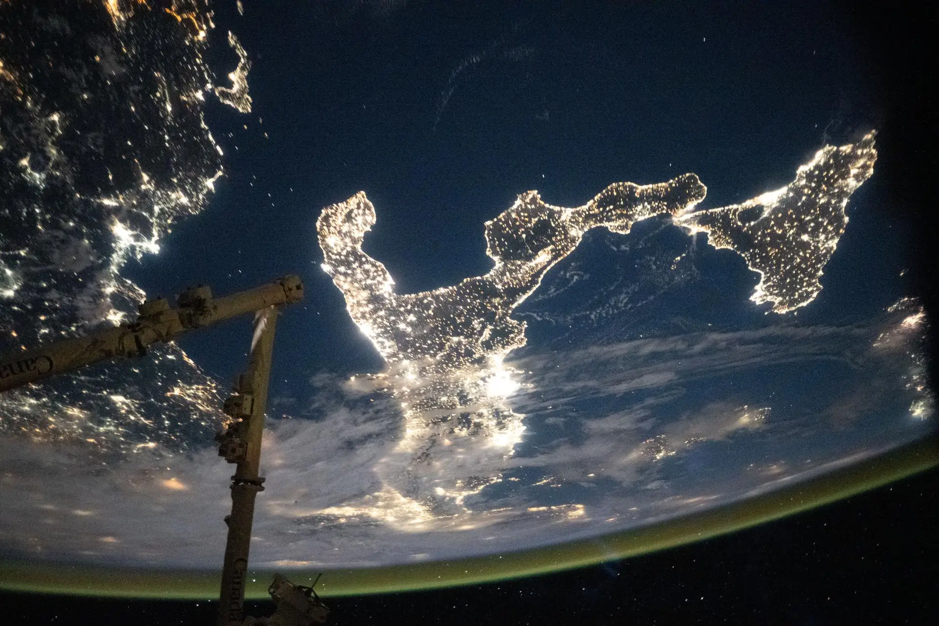 The boot of Italy and Sicily are pictured from the International Space Station as it orbited 262 miles above the Mediterranean Sea in September 2025.