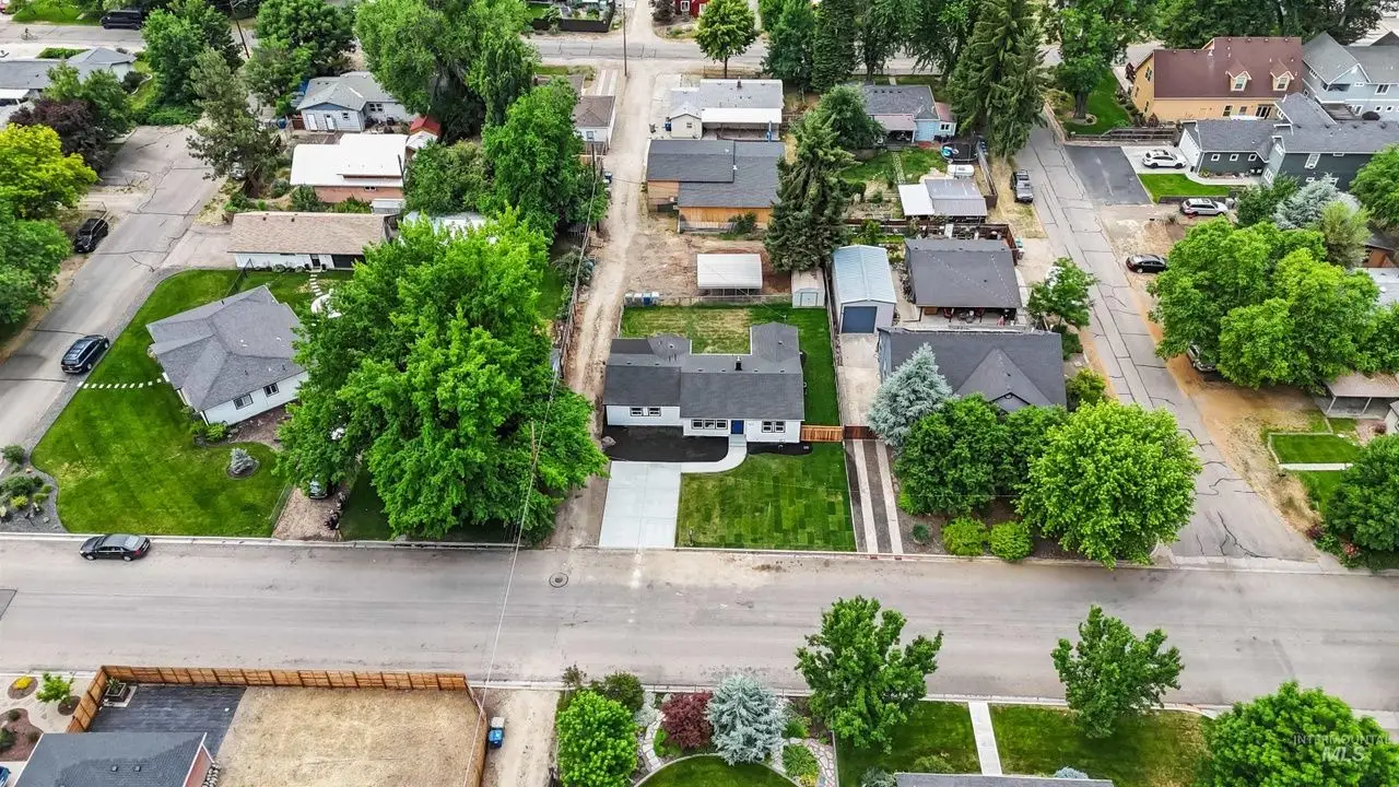 An aerial view of the home in Bosie's Sunset neighborhood.