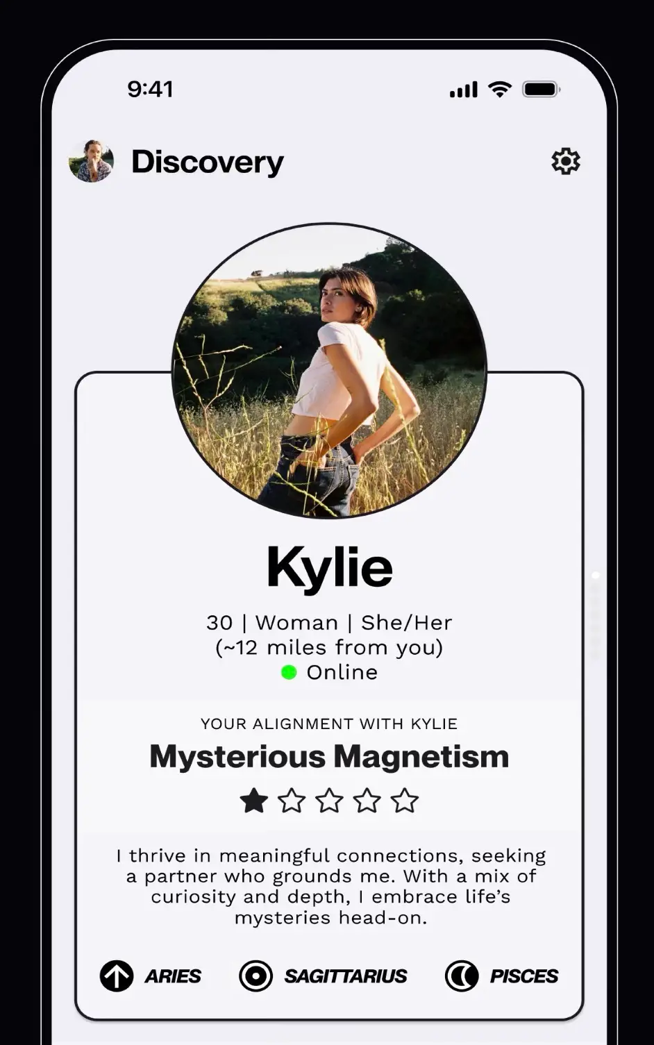 The Stars Align app interface is pictured.
