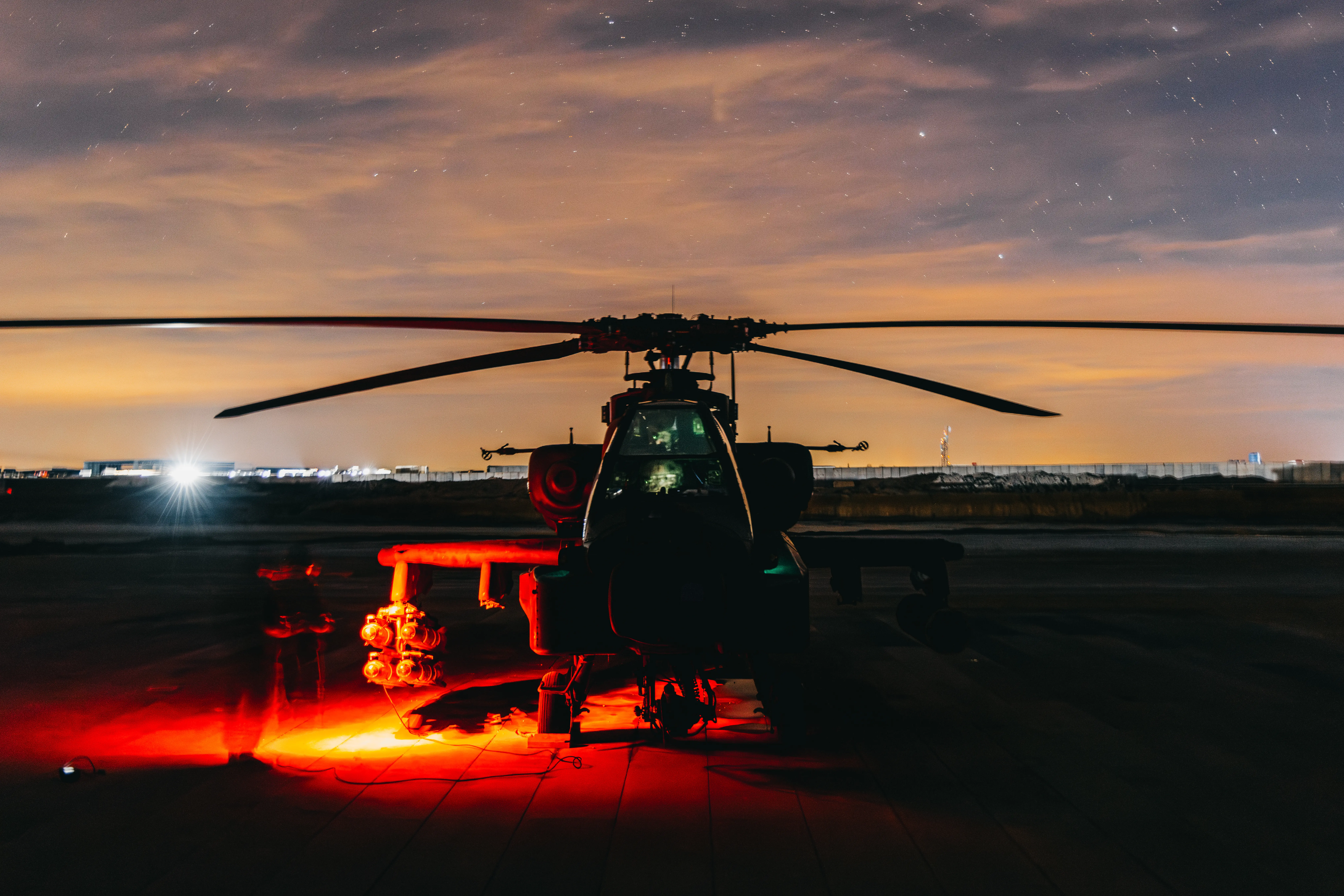A US Army AH-64 Apache Attack Helicopter prepares to support Operation Hawkeye Strike in the US Central Command area of responsibility, Dec 19.