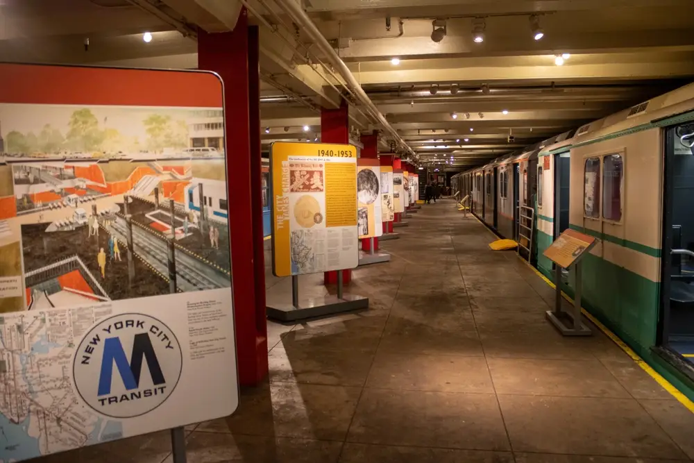 Inside the New York Transit Museum.